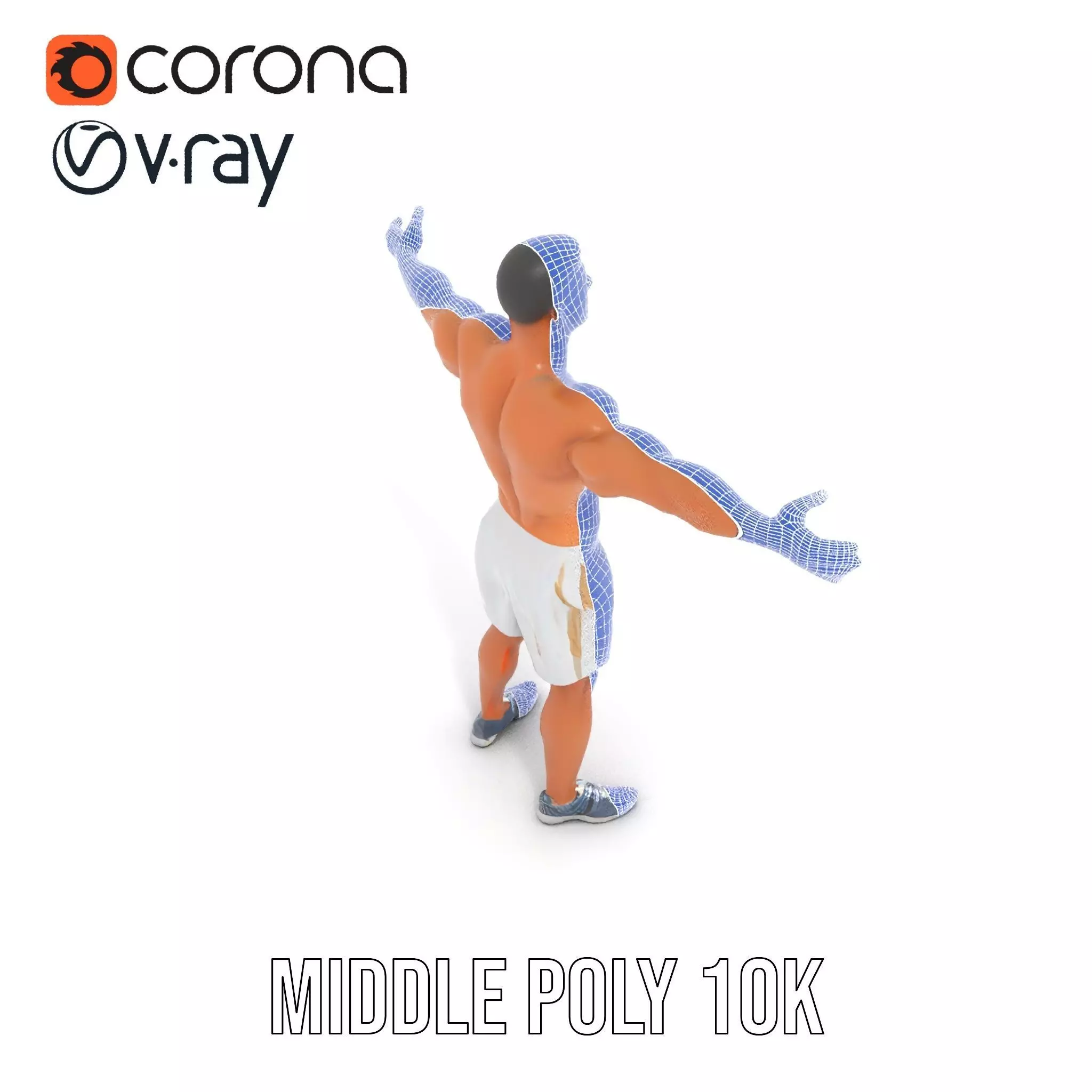 Athletic Male Model Pack with Realistic Textures Low-poly 3D model_17