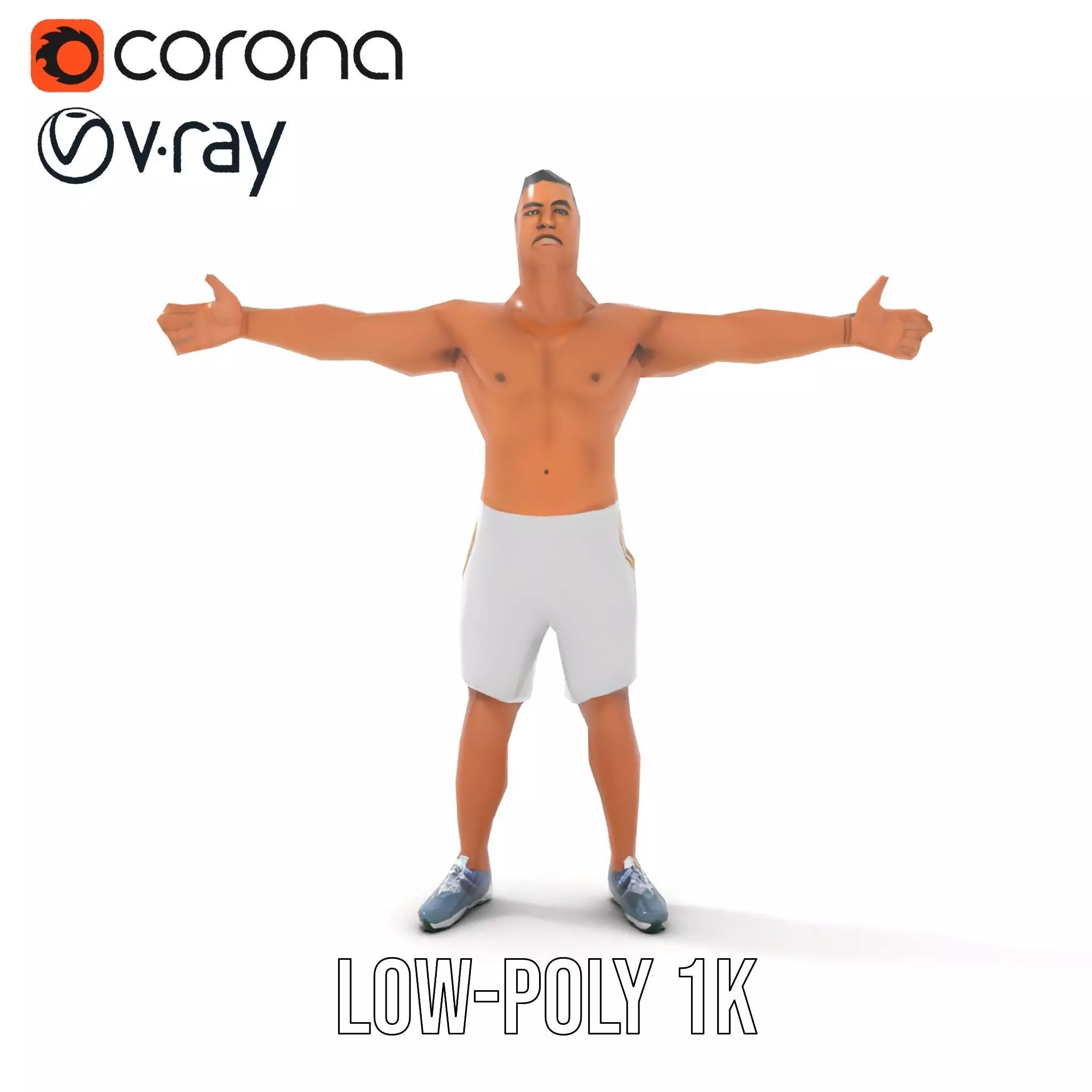 Athletic Male Model Pack with Realistic Textures Low-poly 3D model_13