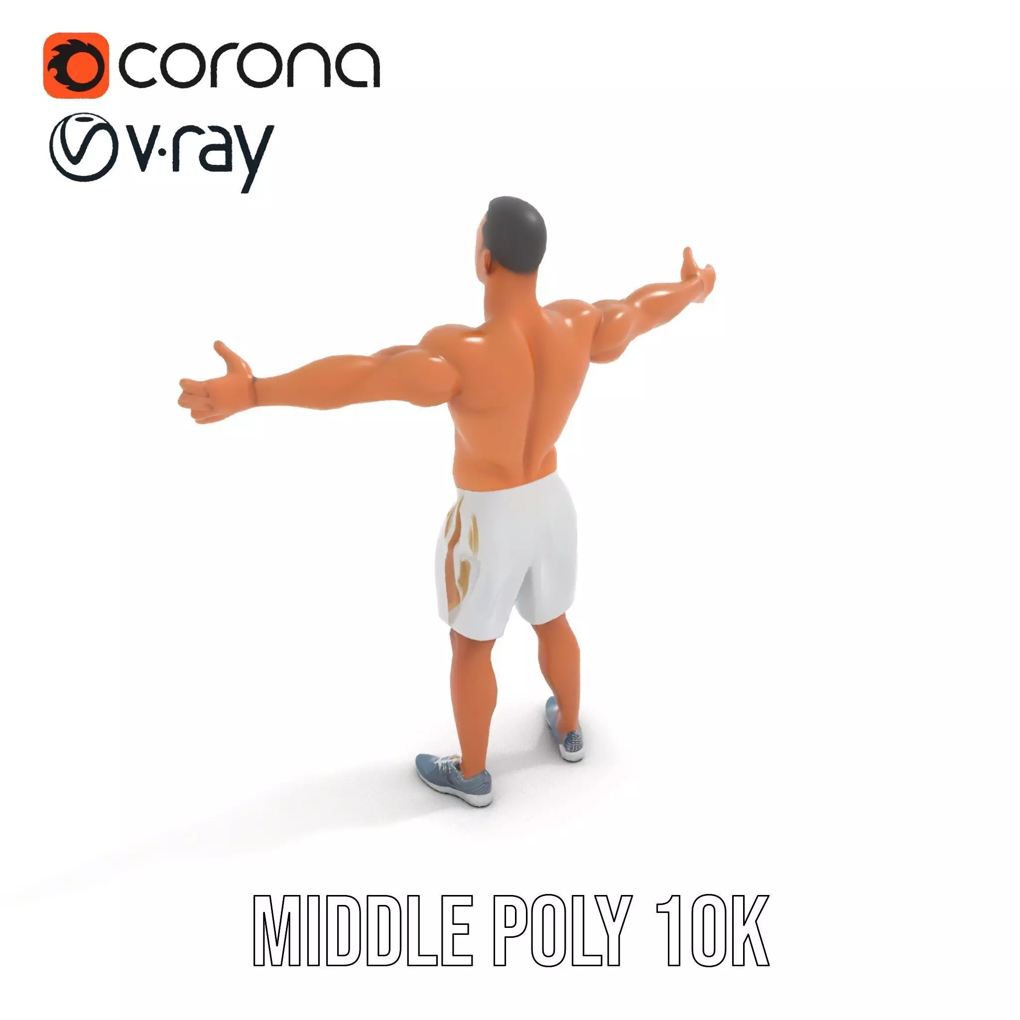 Athletic Male Model Pack with Realistic Textures Low-poly 3D model_9