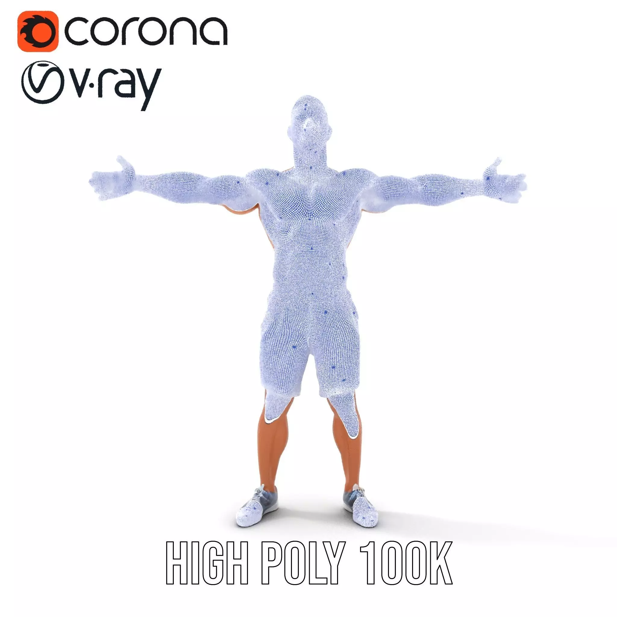 Athletic Male Model Pack with Realistic Textures Low-poly 3D model_33