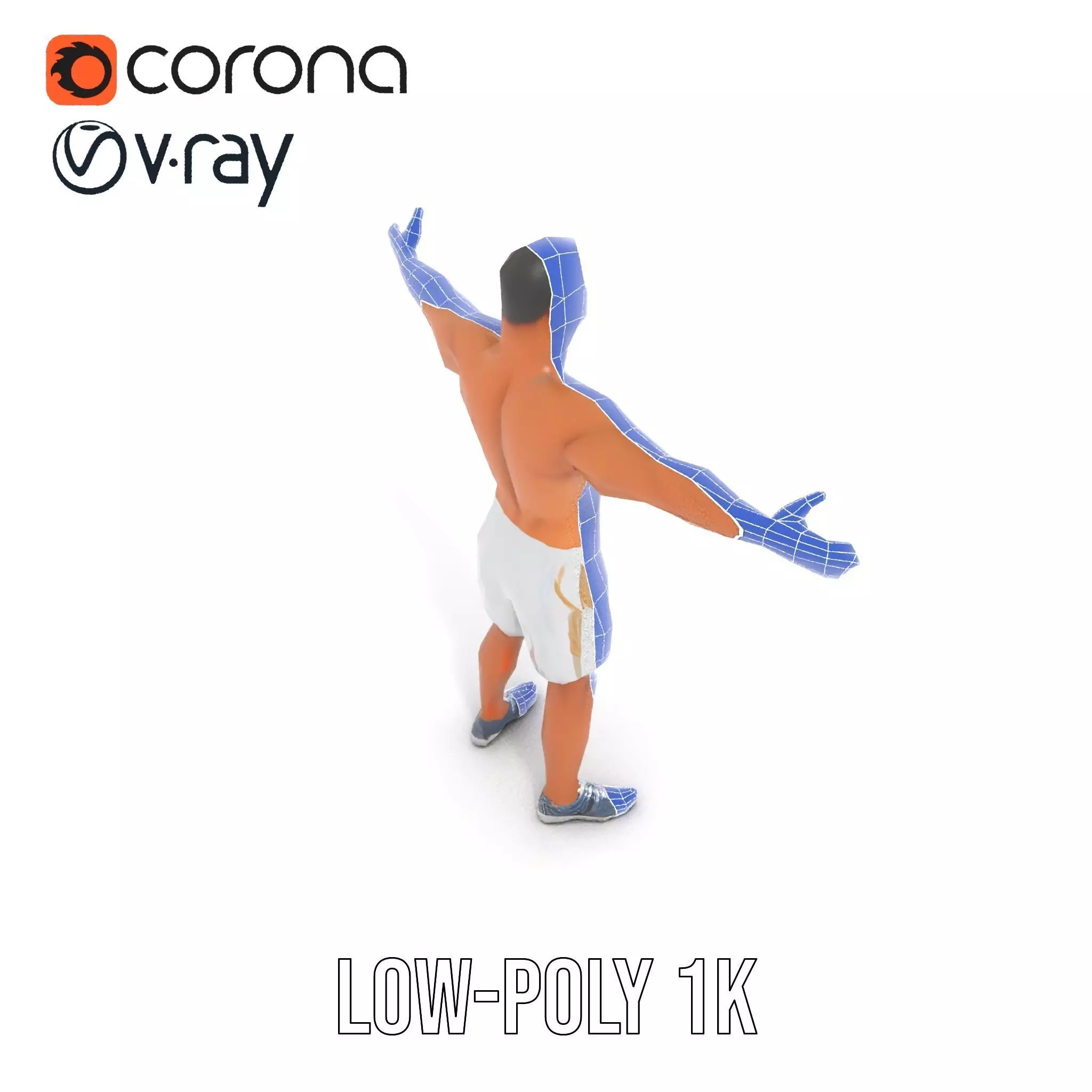 Athletic Male Model Pack with Realistic Textures Low-poly 3D model_30