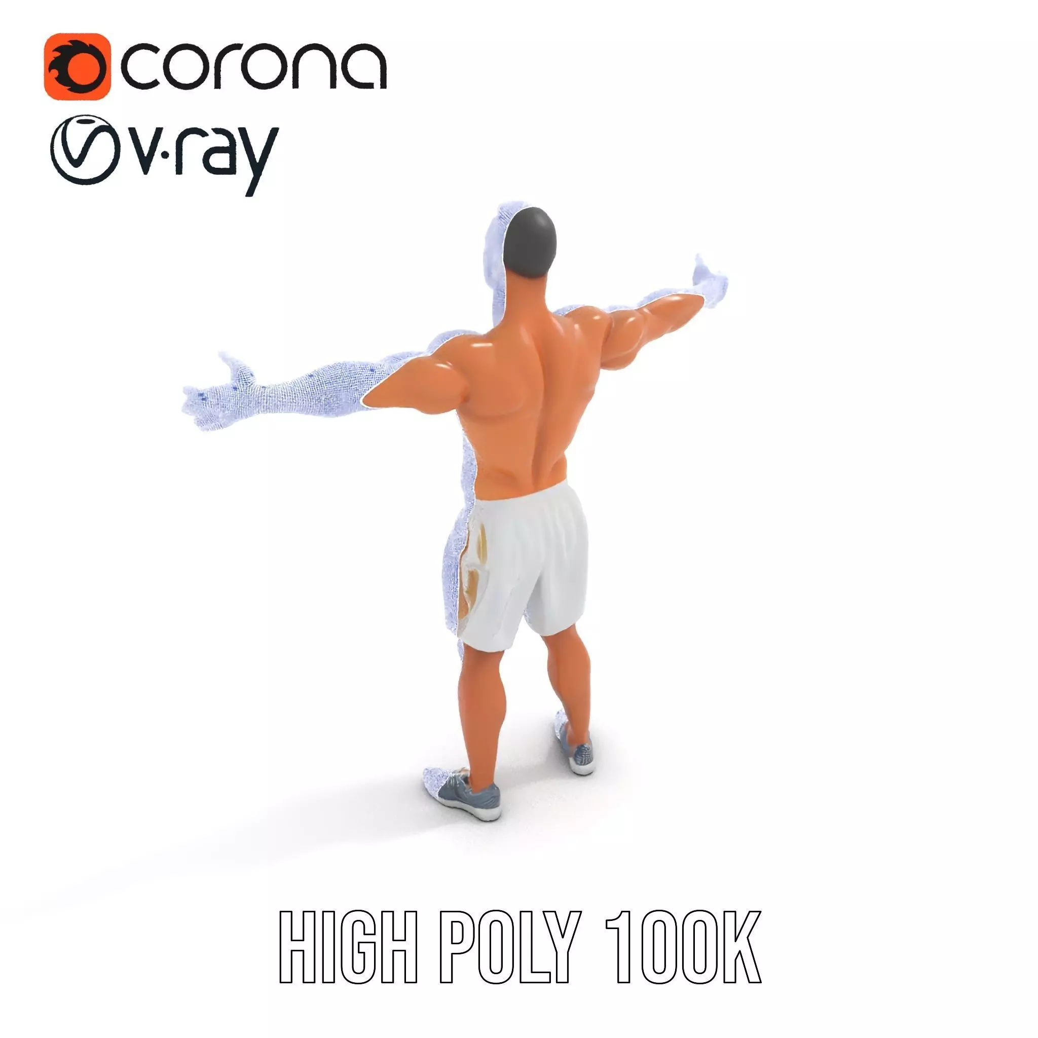 Athletic Male Model Pack with Realistic Textures Low-poly 3D model_28