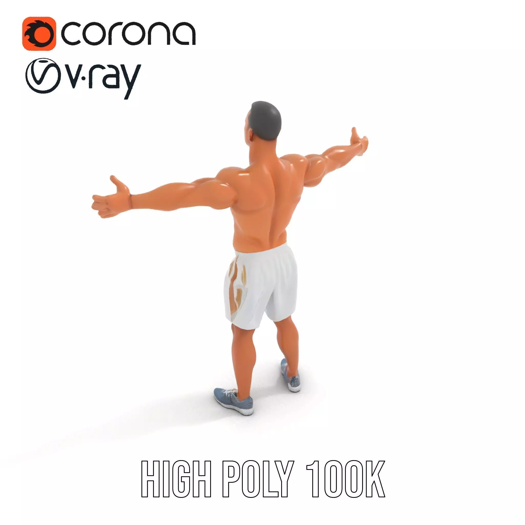 Athletic Male Model Pack with Realistic Textures Low-poly 3D model_19