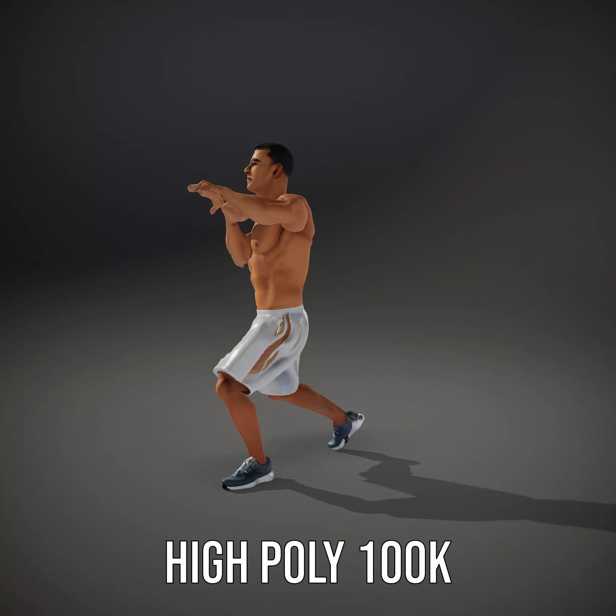 Athletic Male Model Pack with Realistic Textures Low-poly 3D model_31
