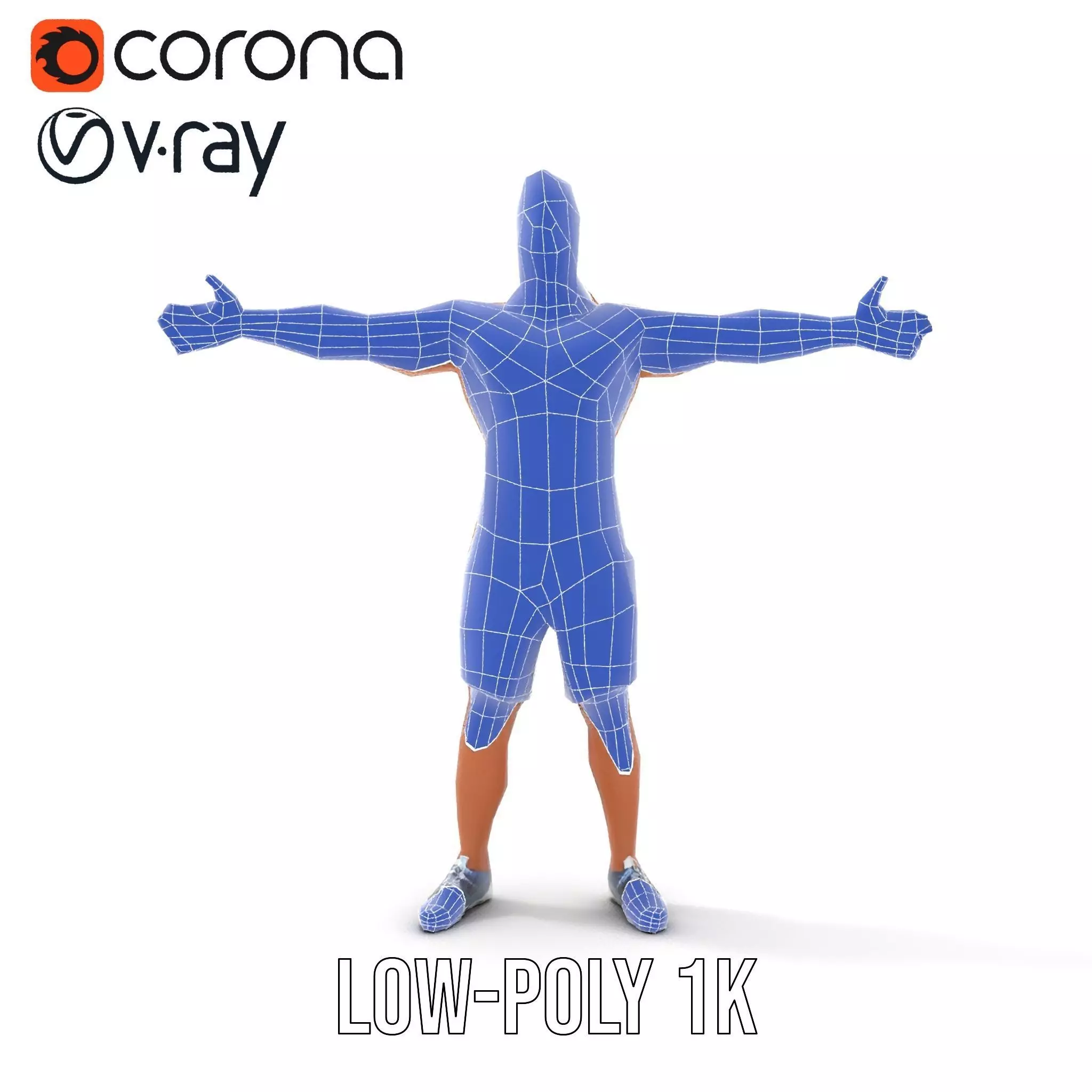 Athletic Male Model Pack with Realistic Textures Low-poly 3D model_24