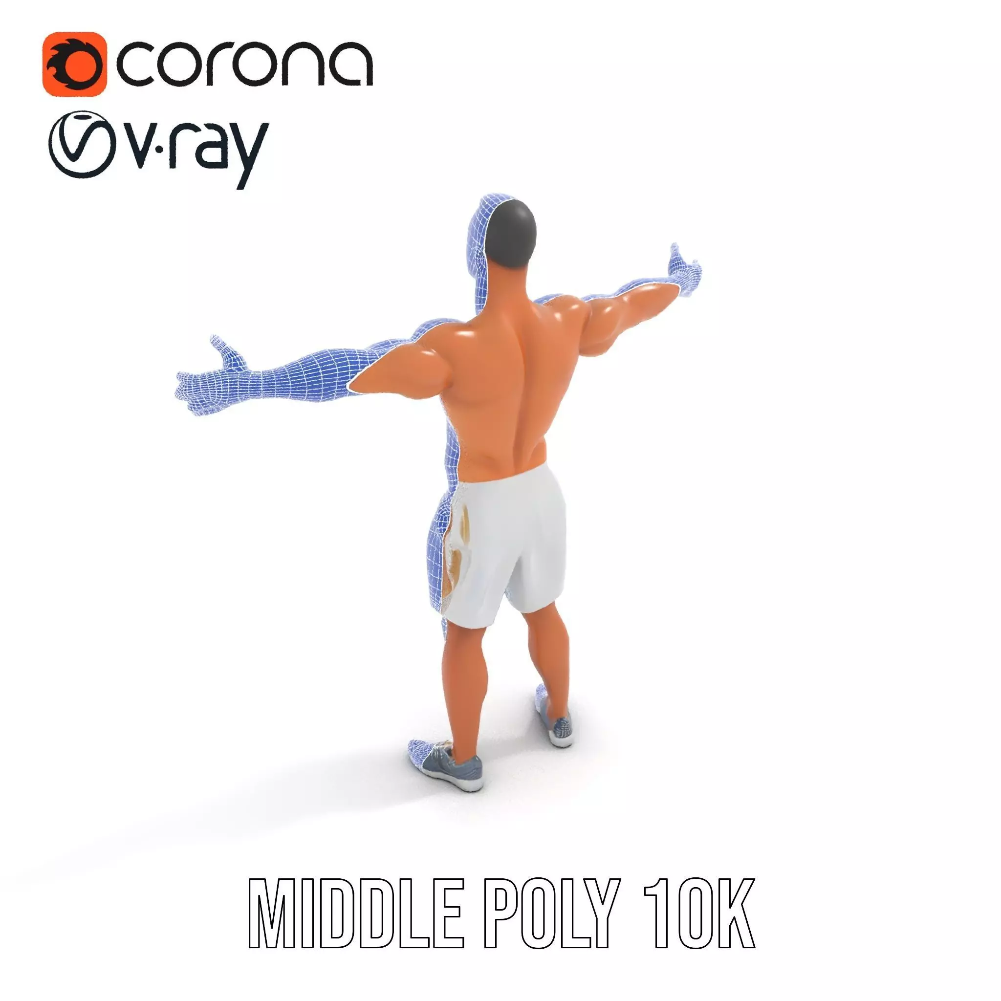 Athletic Male Model Pack with Realistic Textures Low-poly 3D model_20