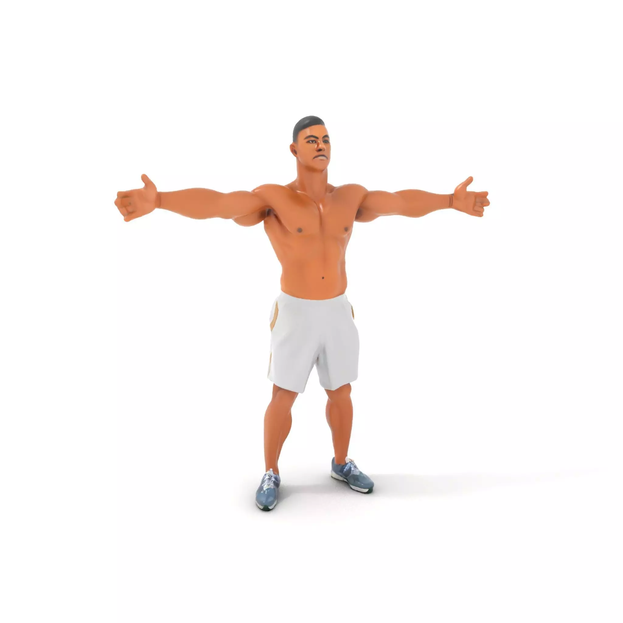 Athletic Male Model Pack with Realistic Textures Low-poly 3D model_0
