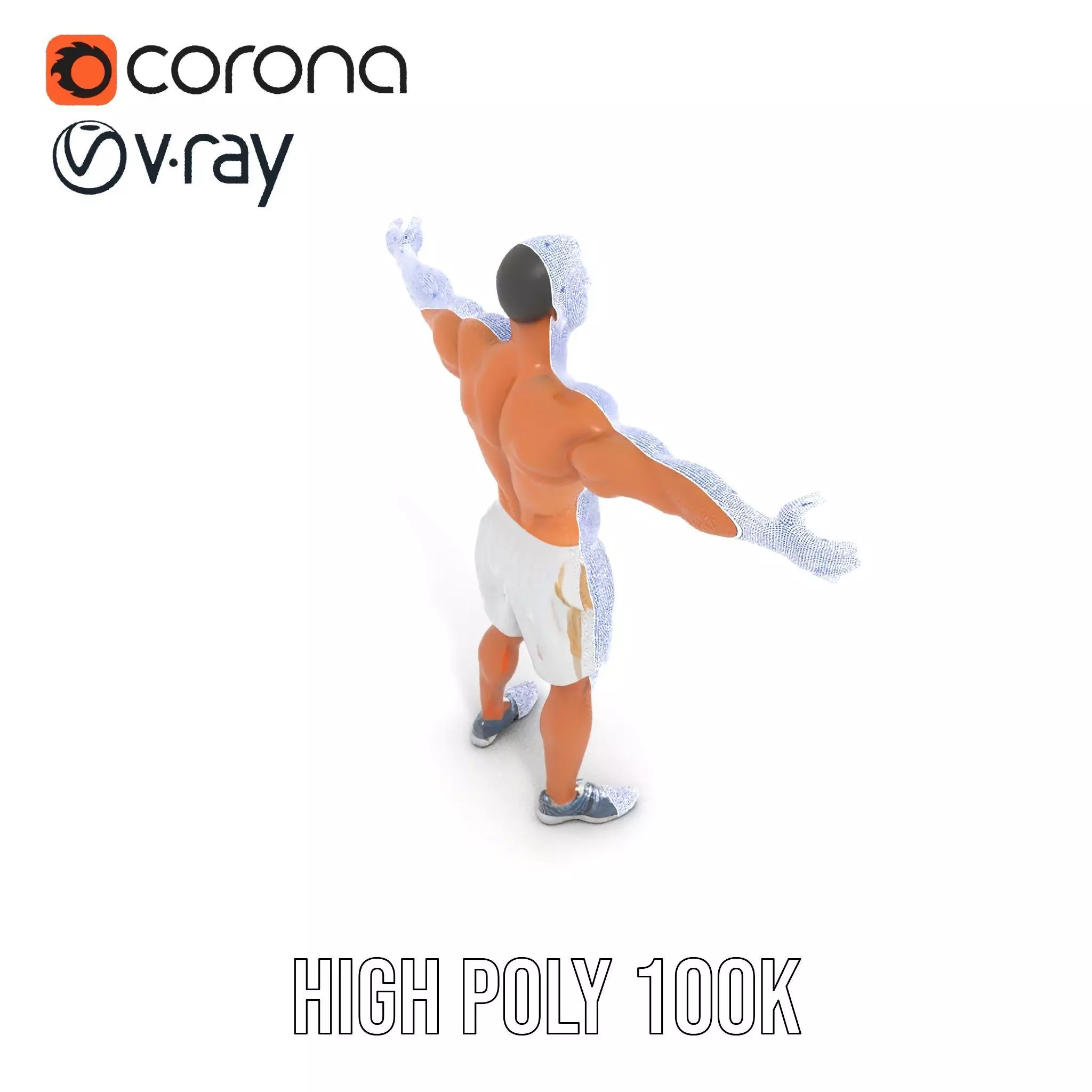 Athletic Male Model Pack with Realistic Textures Low-poly 3D model_32