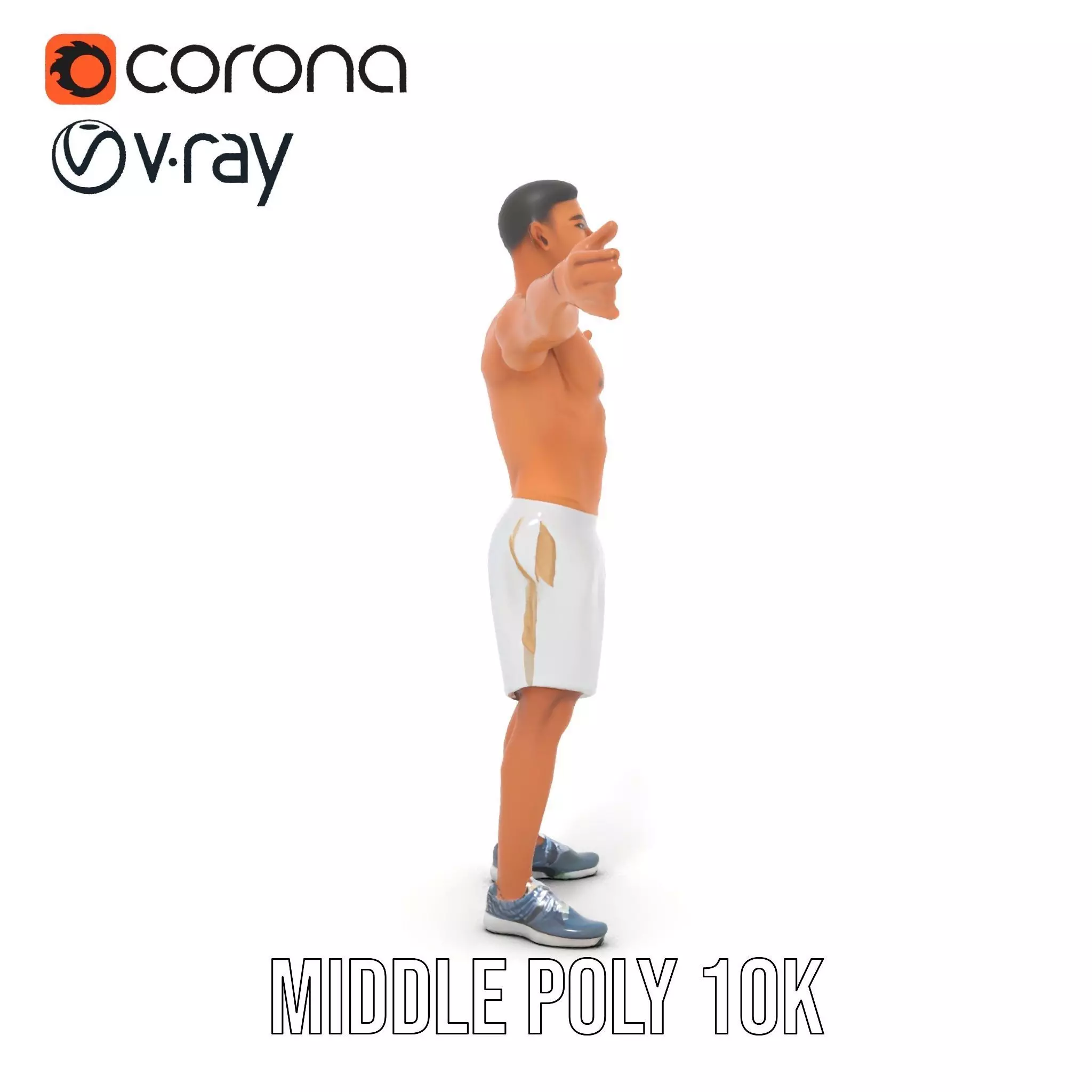 Athletic Male Model Pack with Realistic Textures Low-poly 3D model_5