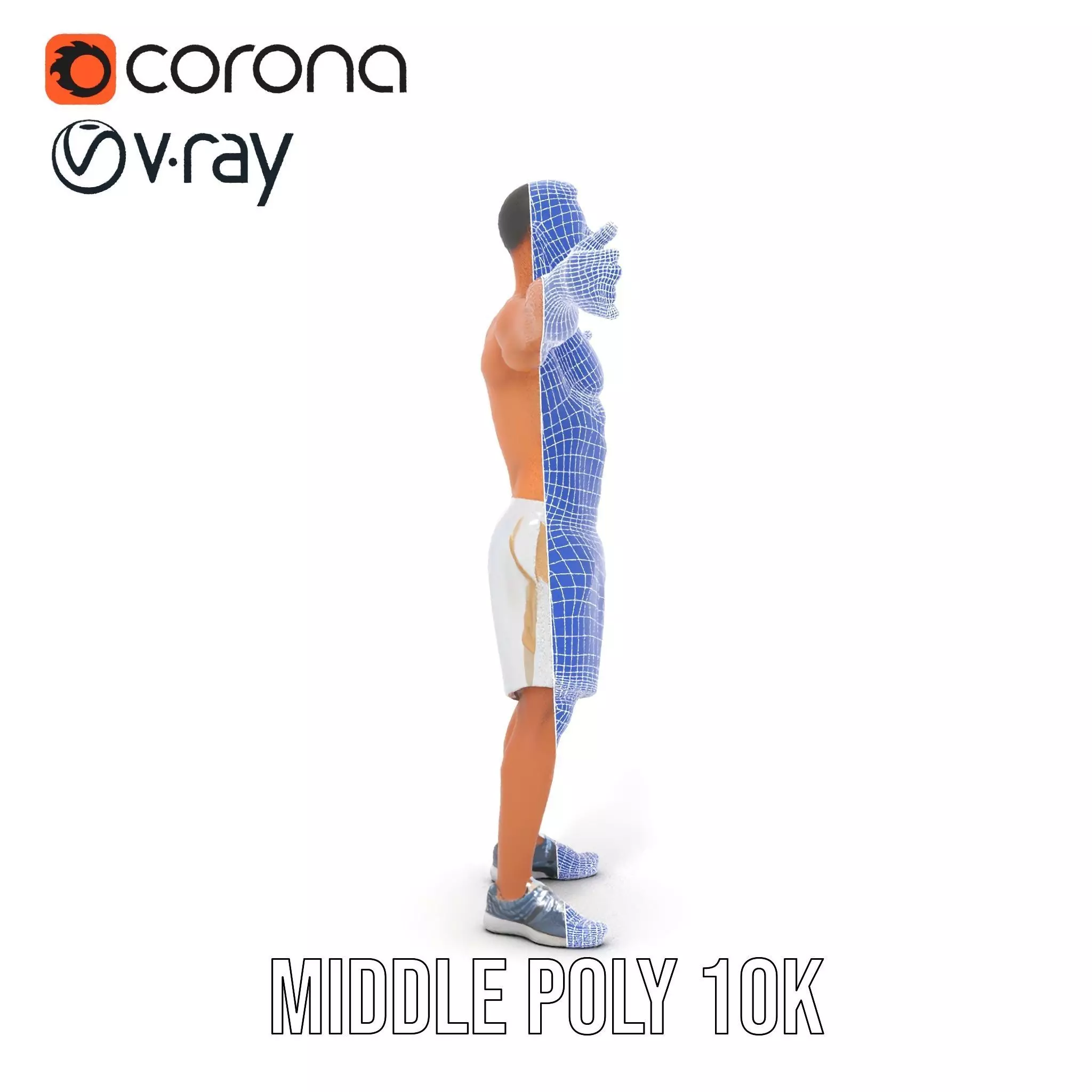 Athletic Male Model Pack with Realistic Textures Low-poly 3D model_26