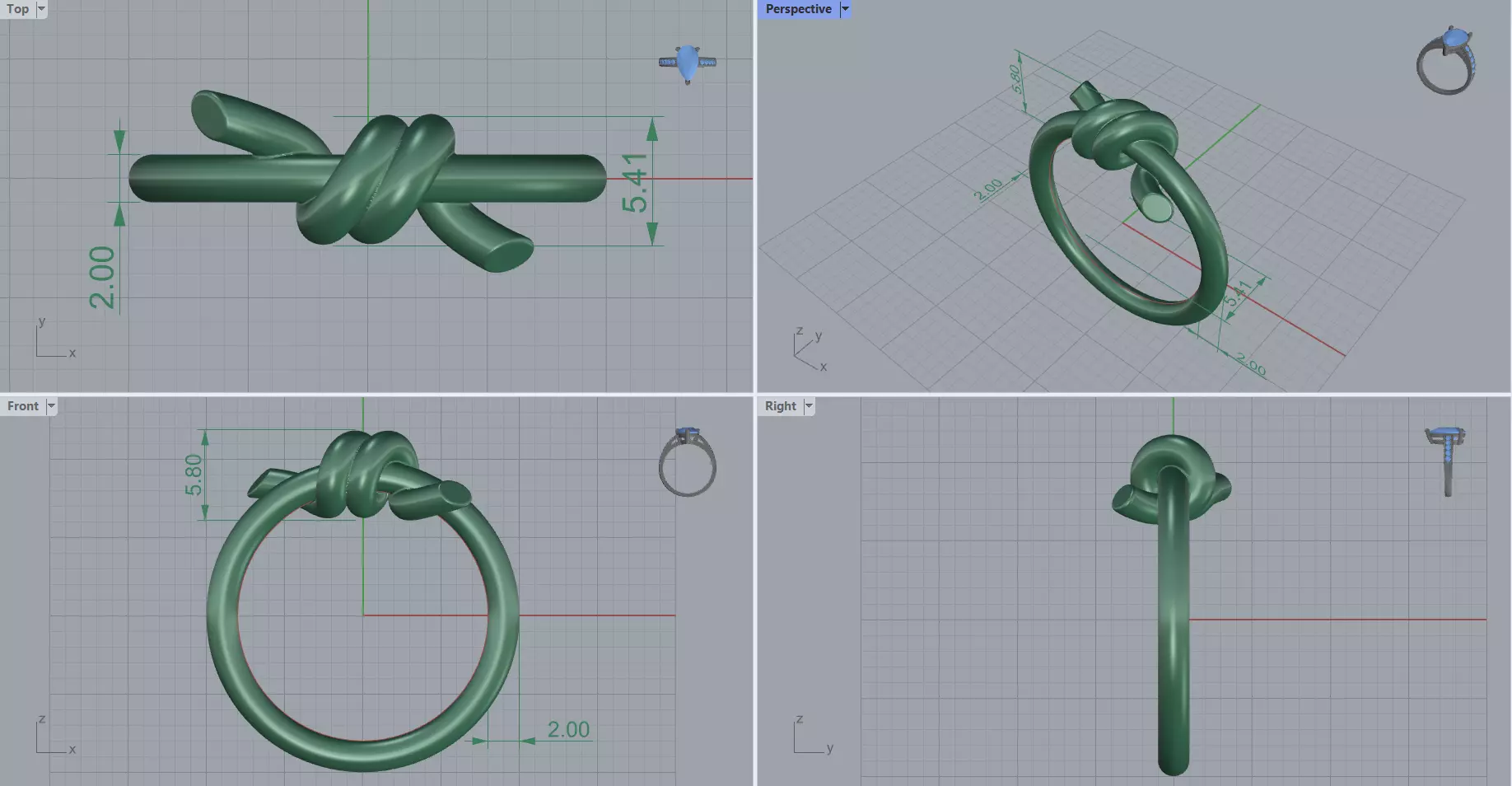 Tiffany Knot ring 3D print model_9