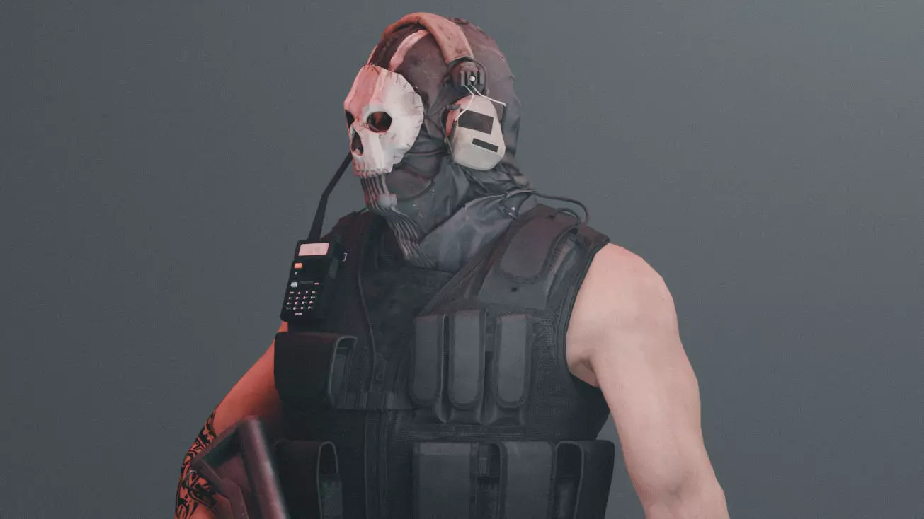 GAME READY RIGGED Call OF DUTY GHOST CHARACTER Low-poly 3D model_10