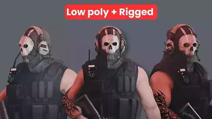 GAME READY RIGGED Call OF DUTY GHOST CHARACTER