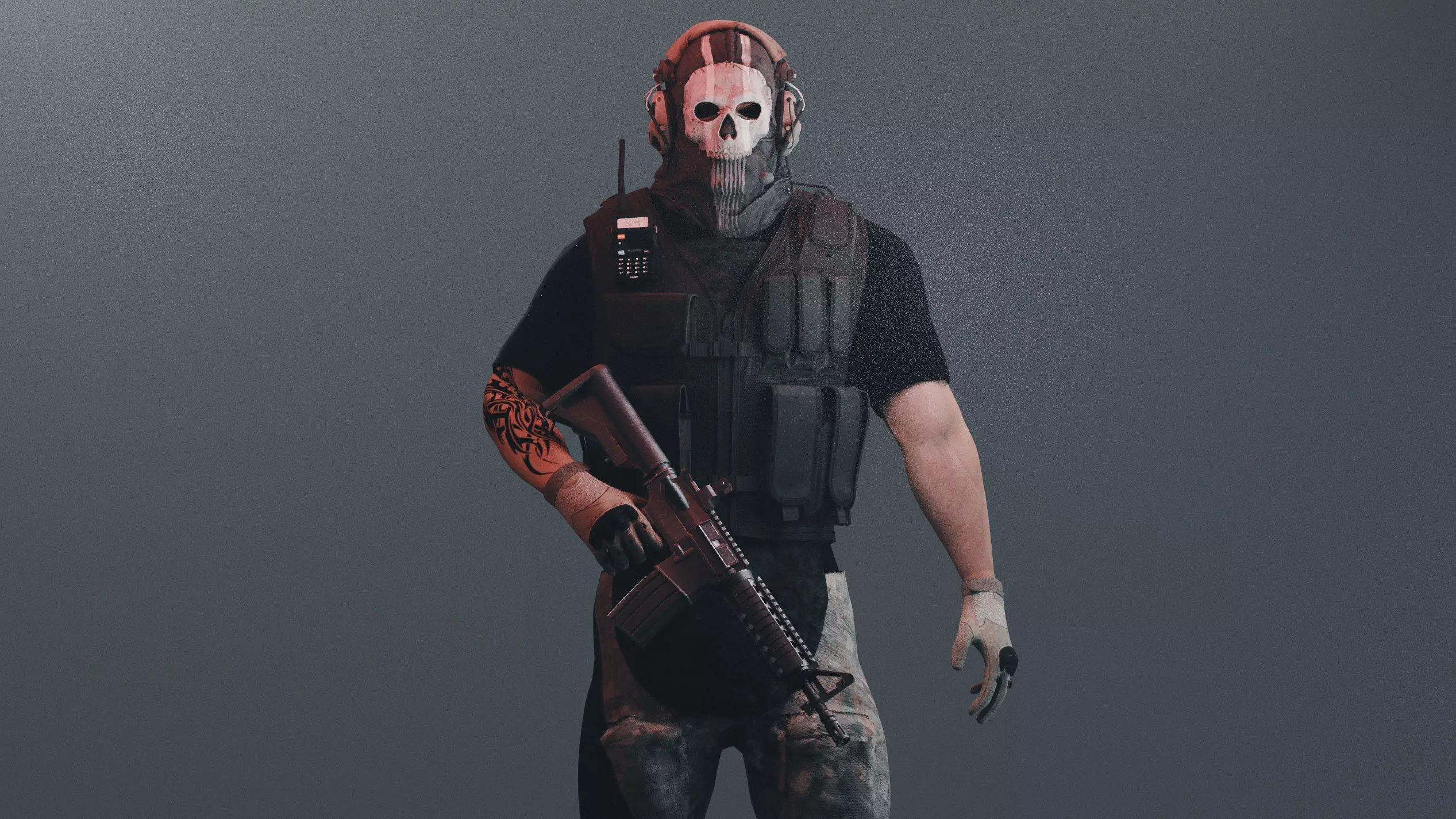 GAME READY RIGGED Call OF DUTY GHOST CHARACTER Low-poly 3D model_9