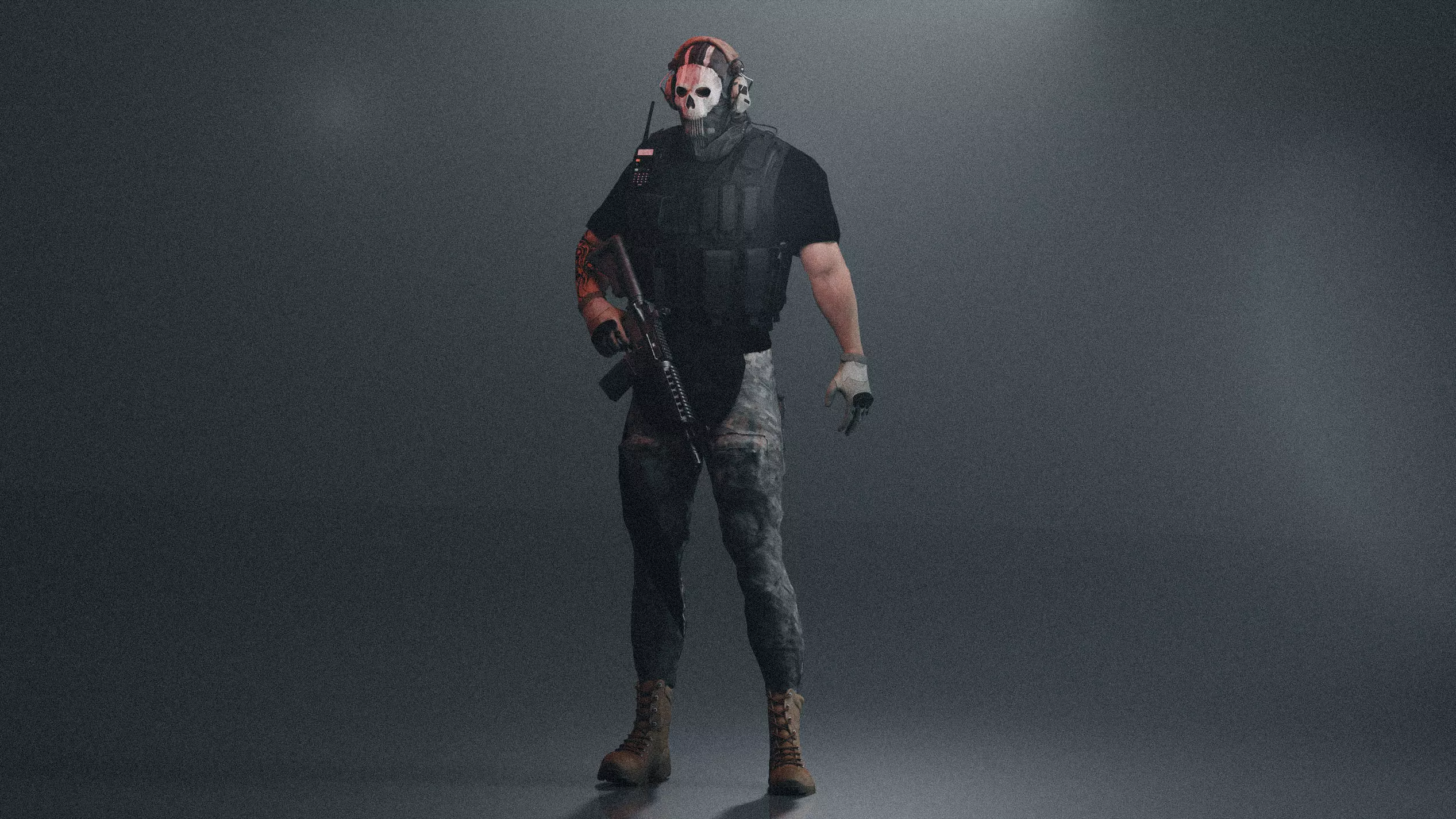 GAME READY RIGGED Call OF DUTY GHOST CHARACTER Low-poly 3D model_4