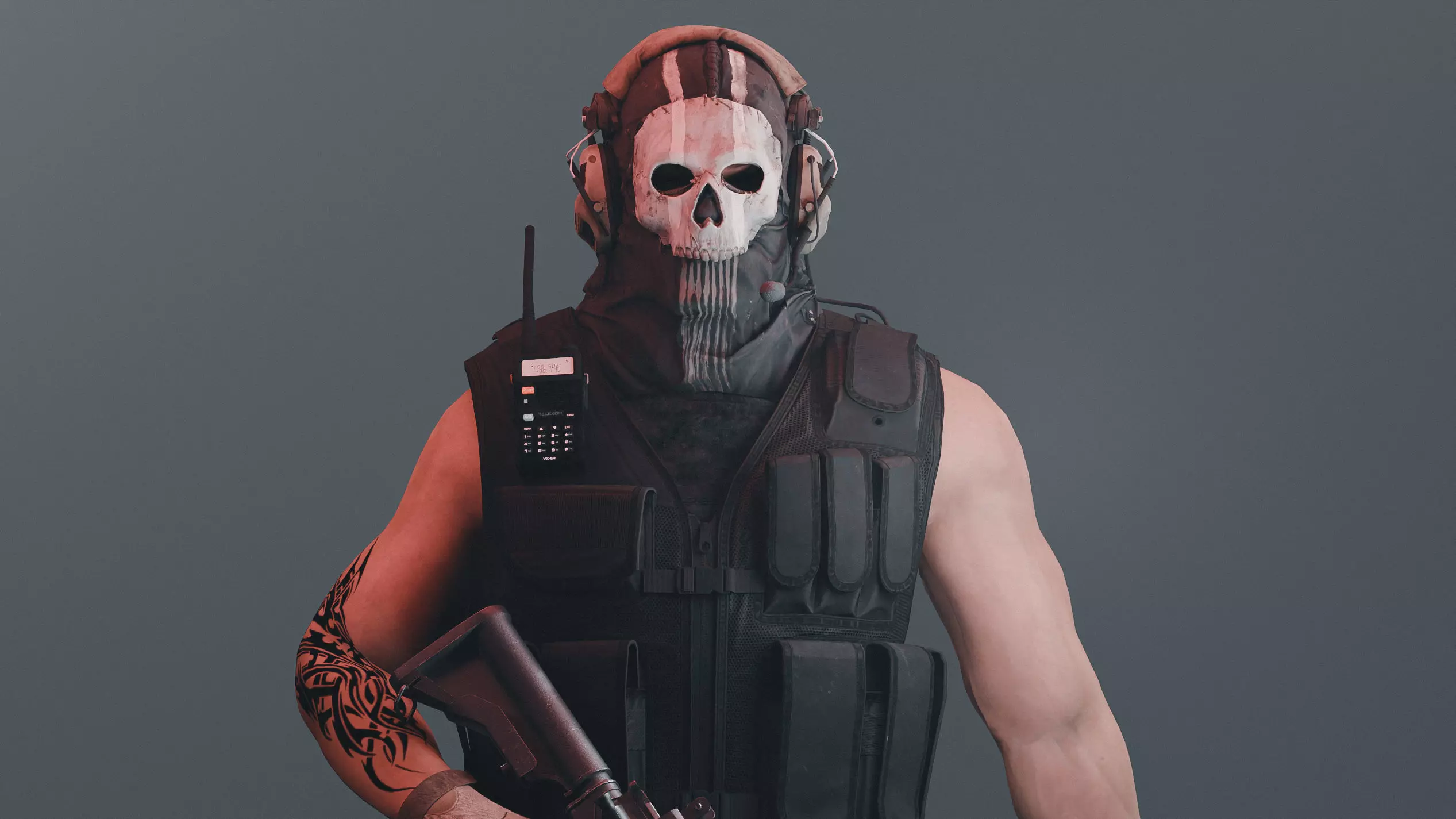 GAME READY RIGGED Call OF DUTY GHOST CHARACTER Low-poly 3D model_1