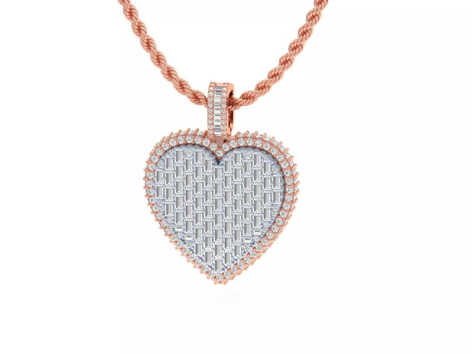 Heart Diamond pendant 3D print model_1