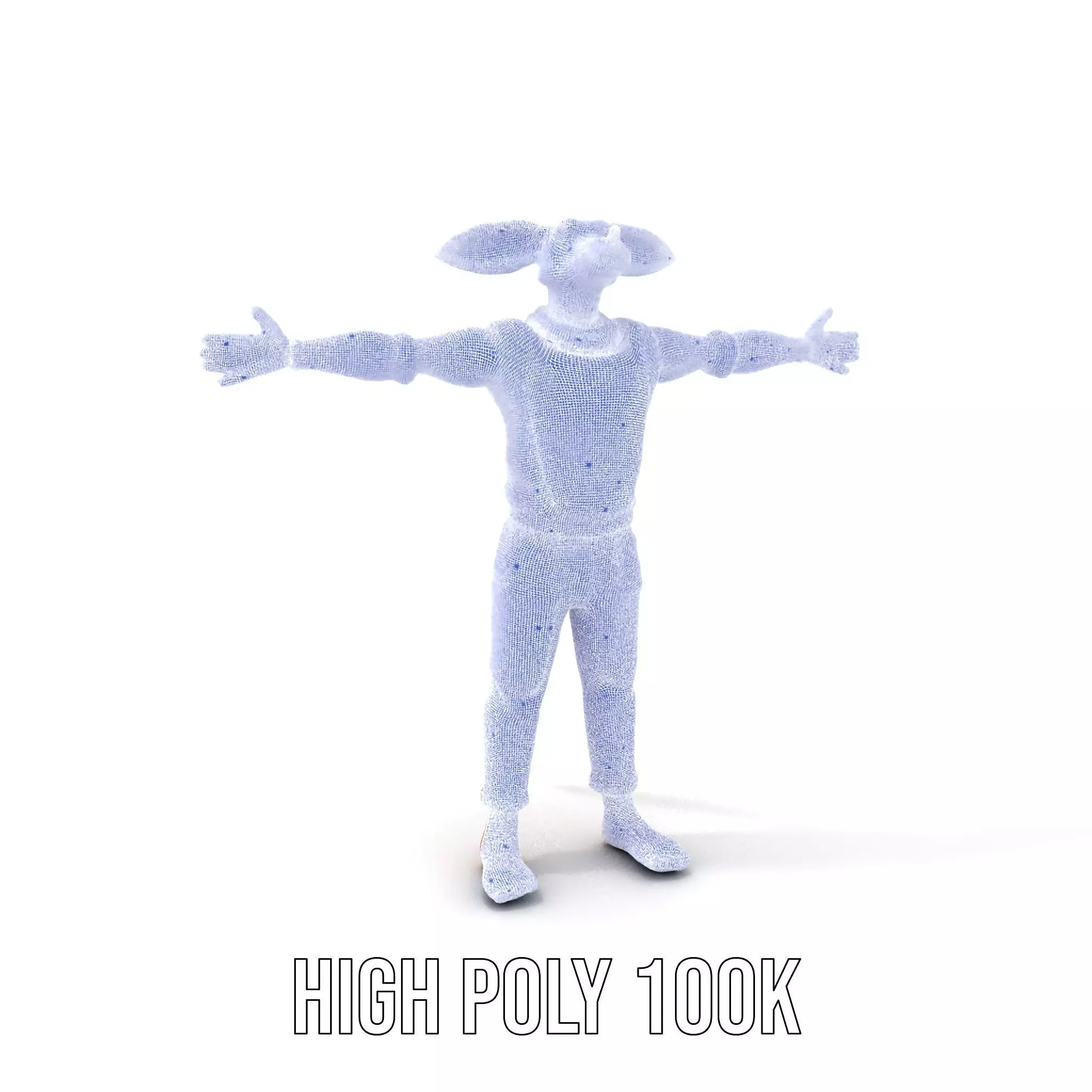 Anthropomorphic Character Model Pack with Tail and Sweater Low-poly 3D model_4