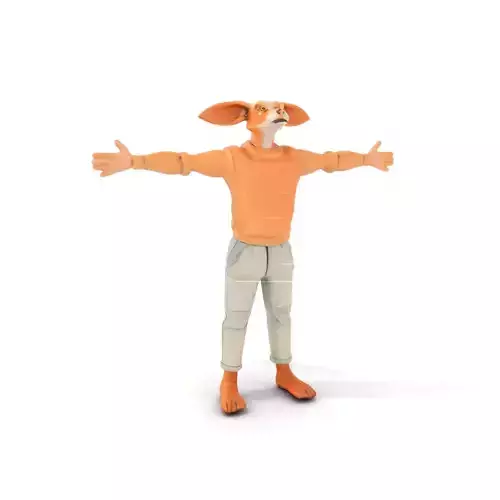 Anthropomorphic Character Model Pack with Tail and Sweater Low-poly 3D model