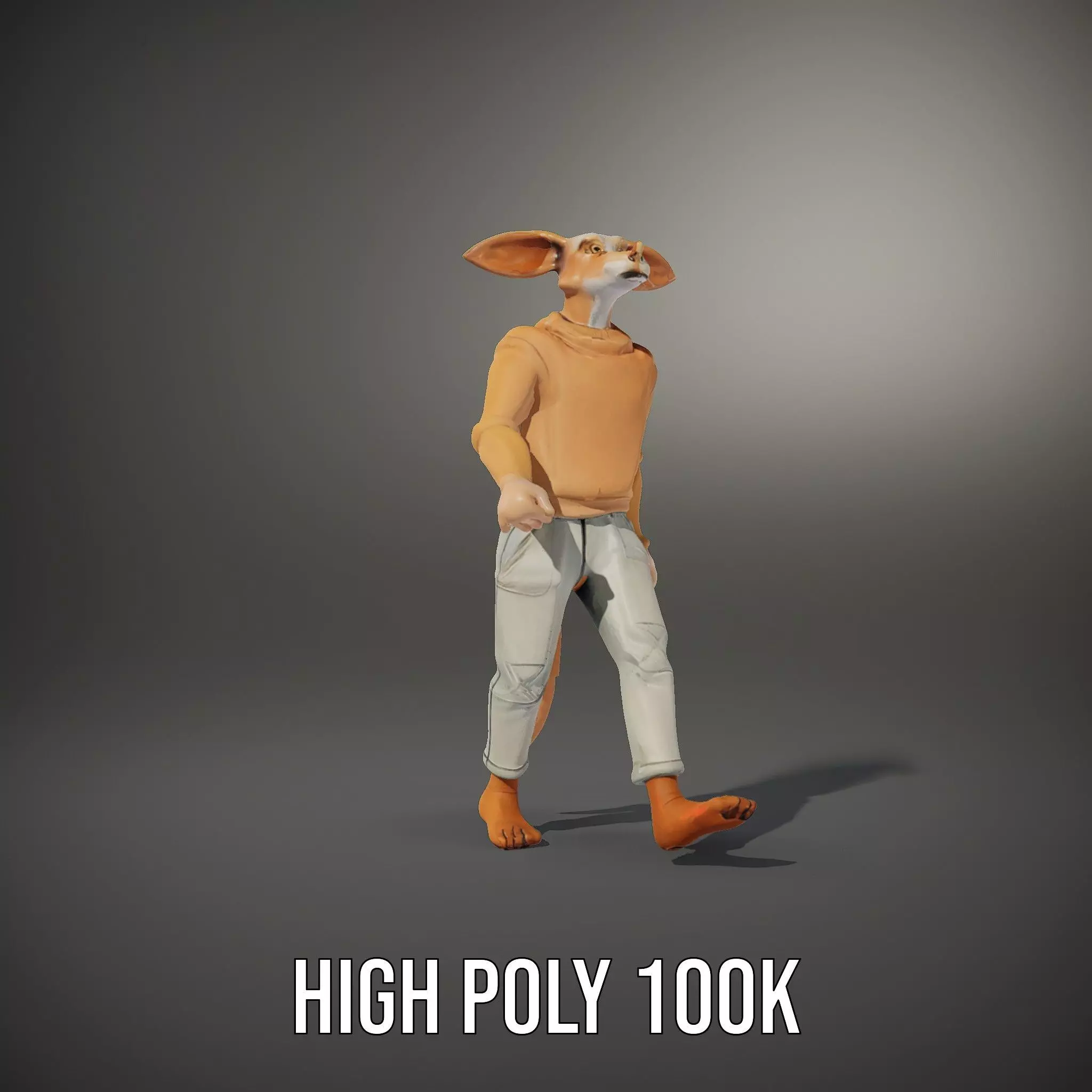 Anthropomorphic Character Model Pack with Tail and Sweater Low-poly 3D model_23