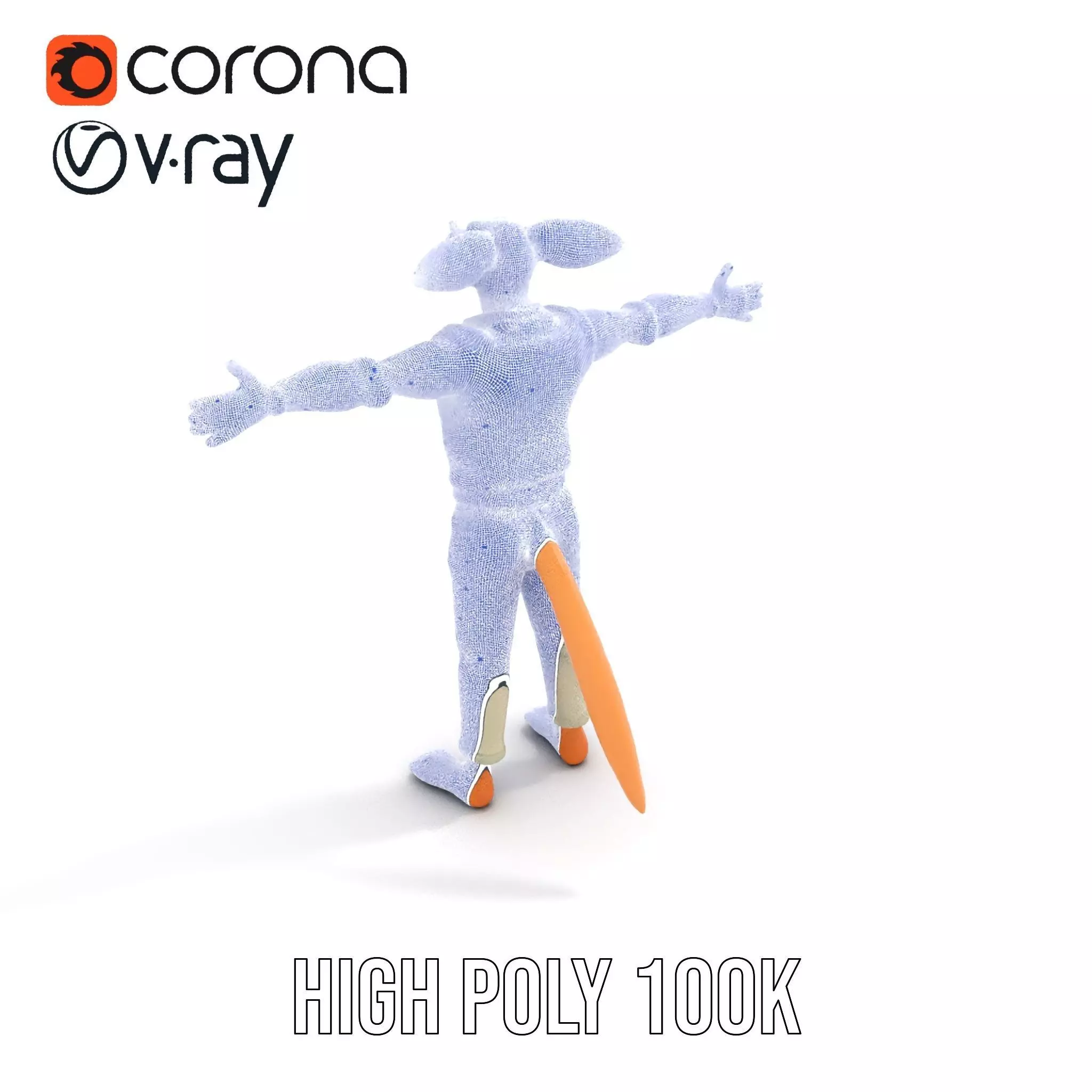 Anthropomorphic Character Model Pack with Tail and Sweater Low-poly 3D model_26