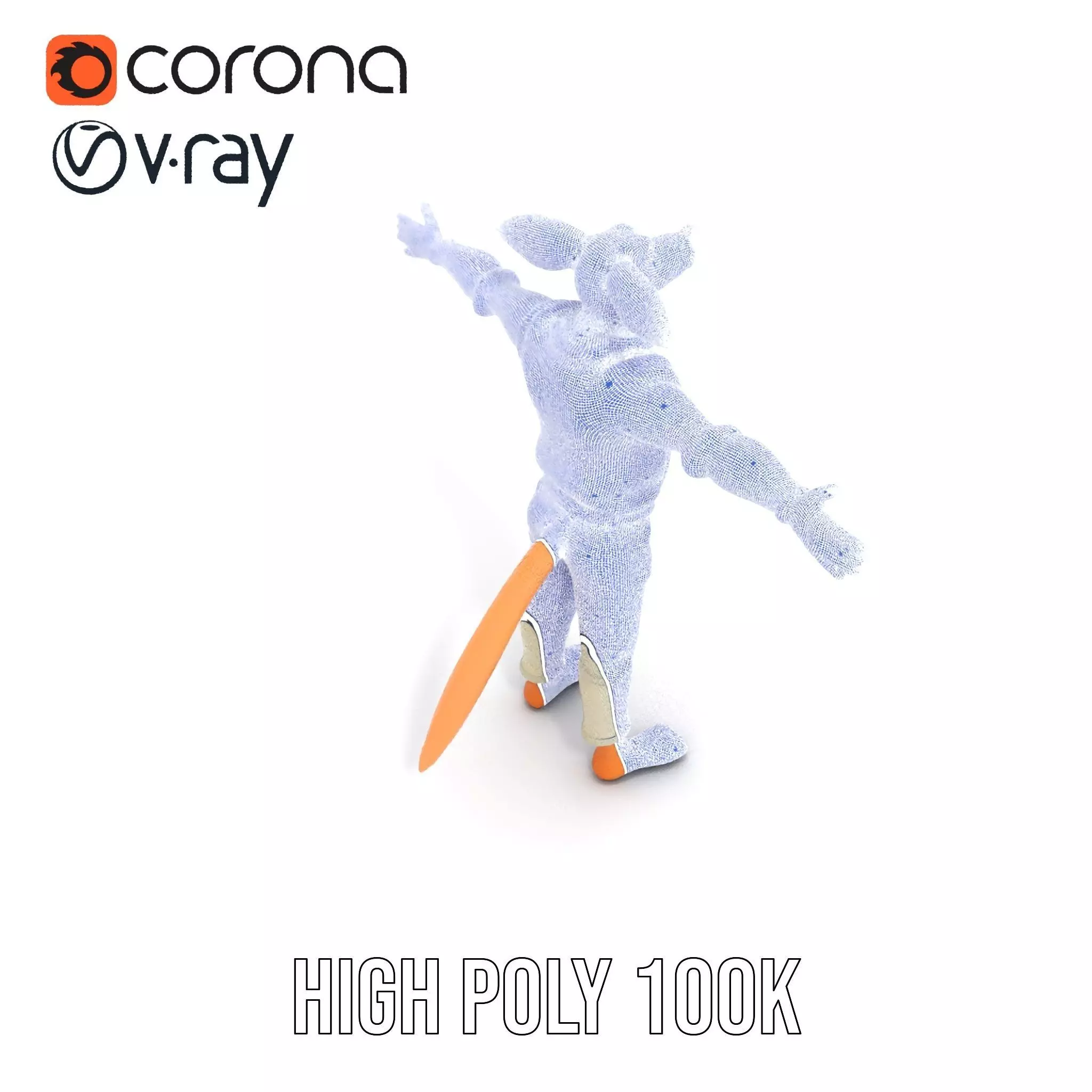 Anthropomorphic Character Model Pack with Tail and Sweater Low-poly 3D model_32