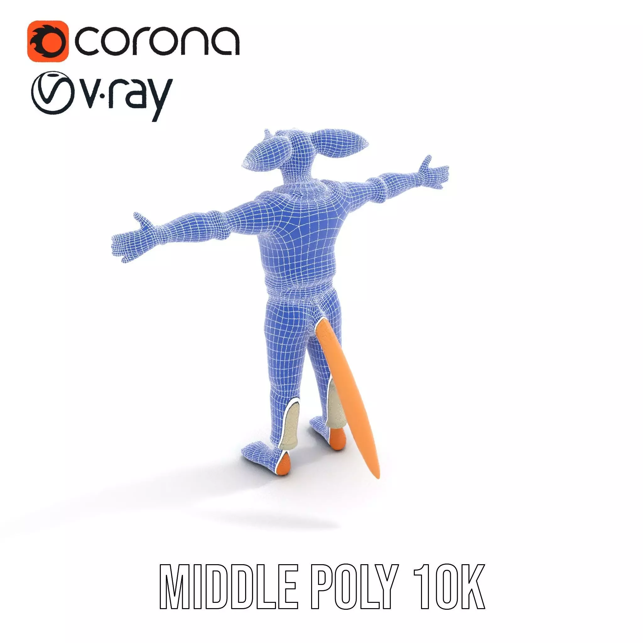 Anthropomorphic Character Model Pack with Tail and Sweater Low-poly 3D model_19