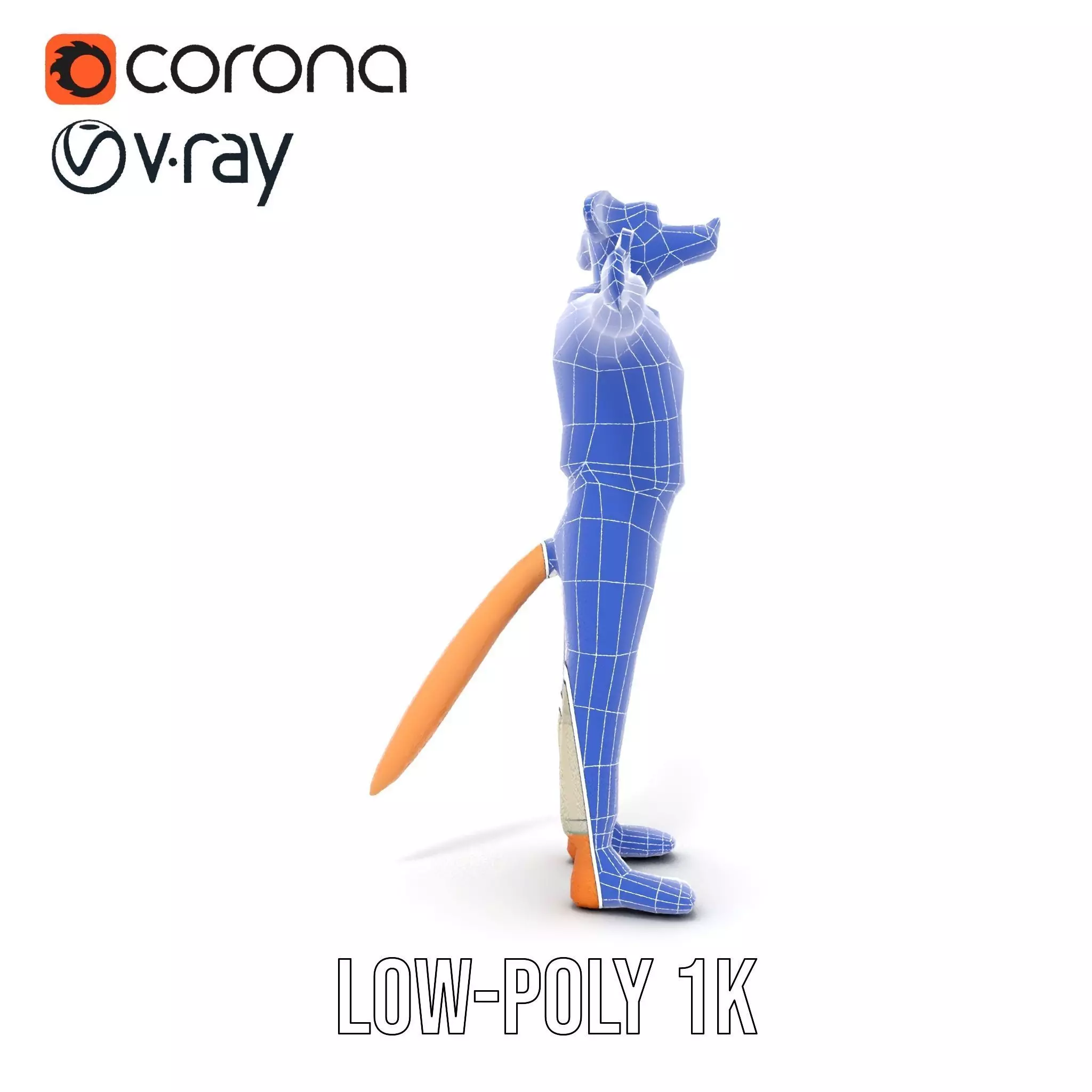 Anthropomorphic Character Model Pack with Tail and Sweater Low-poly 3D model_20