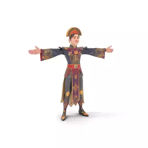 Regal Attire Character Model Pack with Ornate Design Low-poly 3D model
