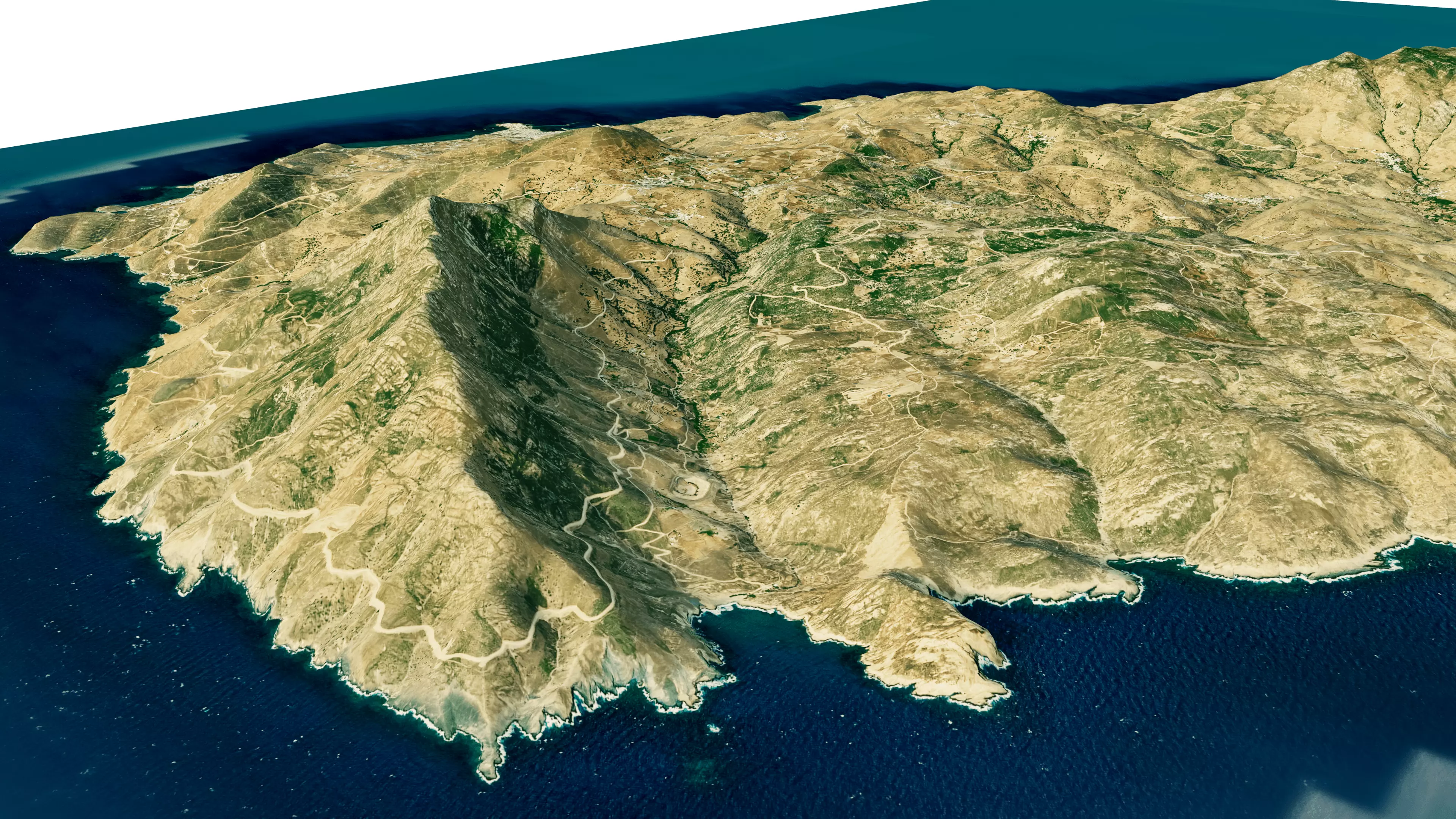 Tinos Island full 3D model terrain 3D model_9
