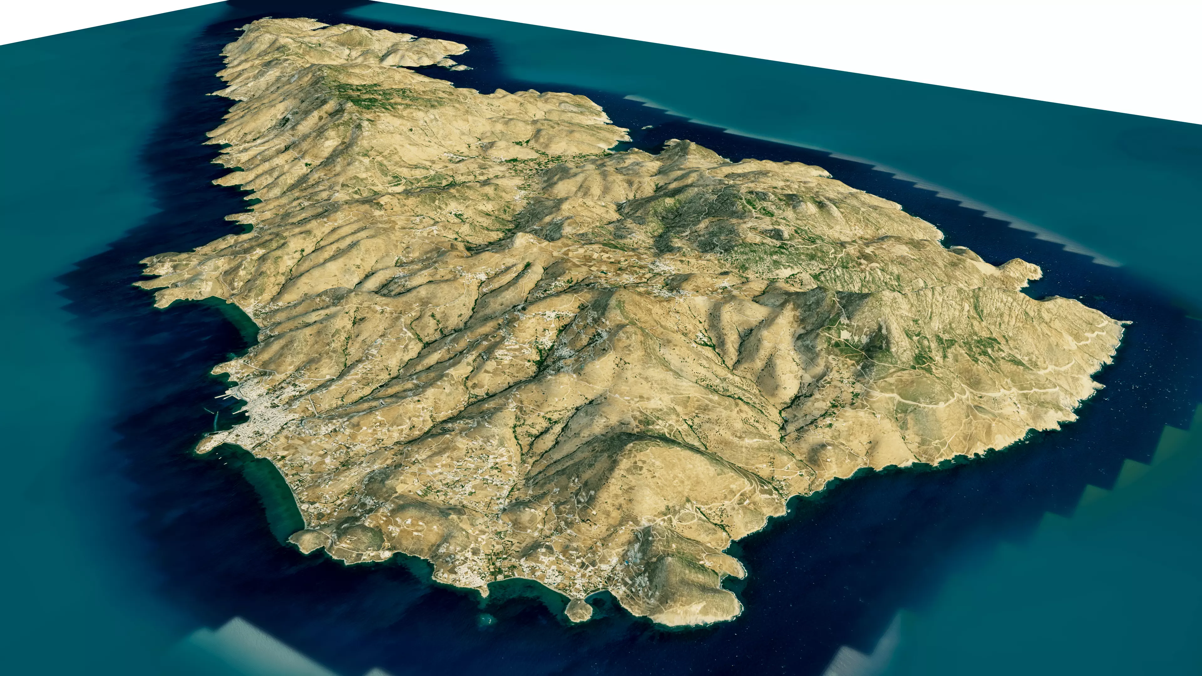 Tinos Island full 3D model terrain 3D model_6