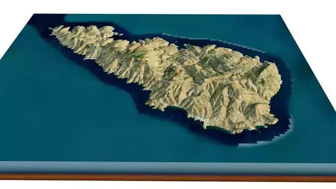 Tinos Island full 3D model terrain