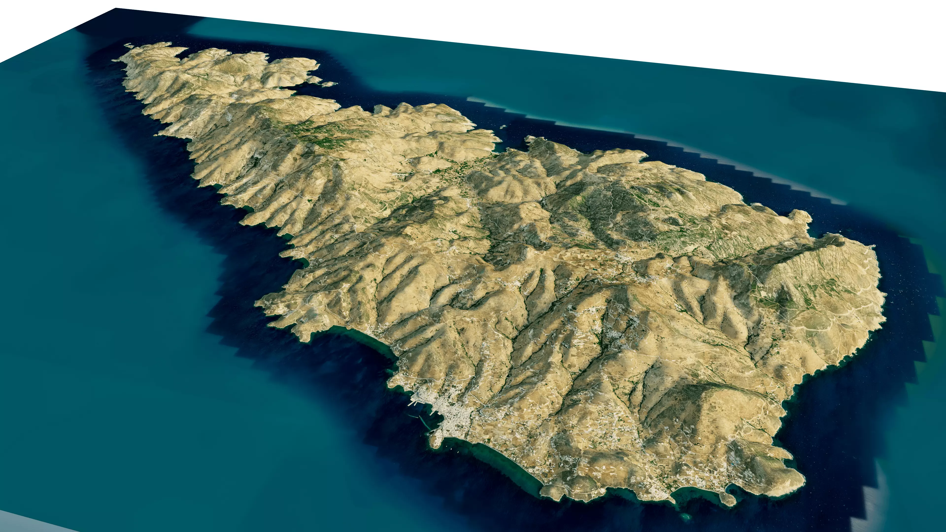 Tinos Island full 3D model terrain 3D model_4