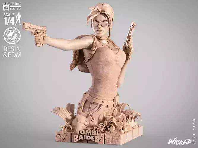 Wicked Movies Lara Croft Bust 3D print model