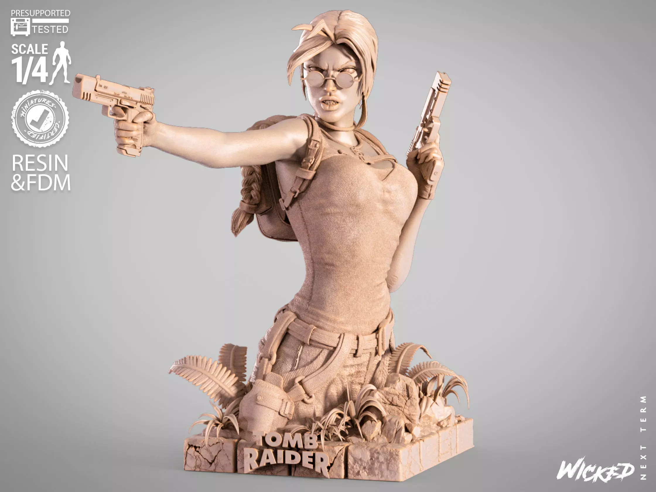 Wicked Movies Lara Croft Bust 3D print model 3D print model