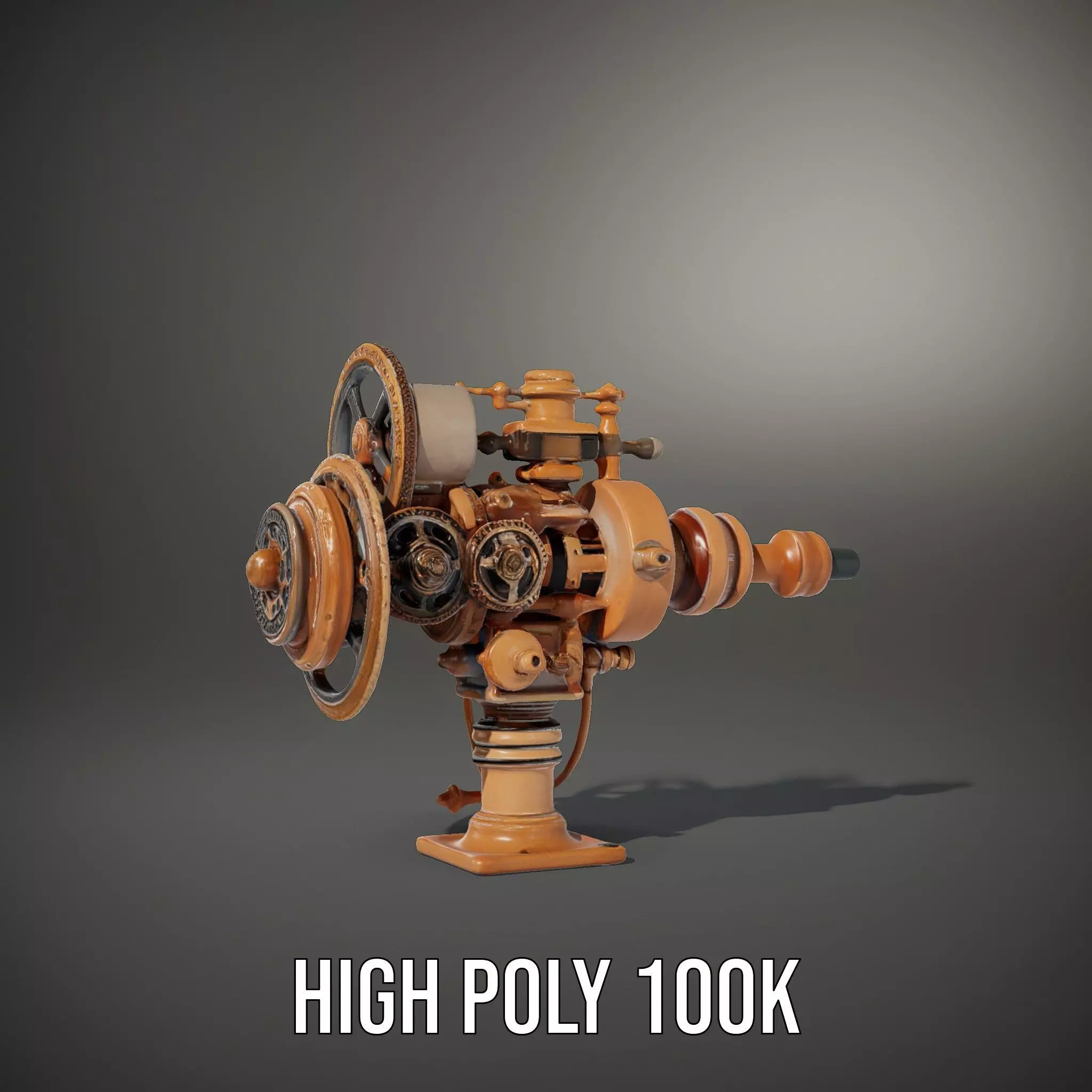 Steampunk Gear Mechanism Model Pack Low-poly 3D model_10