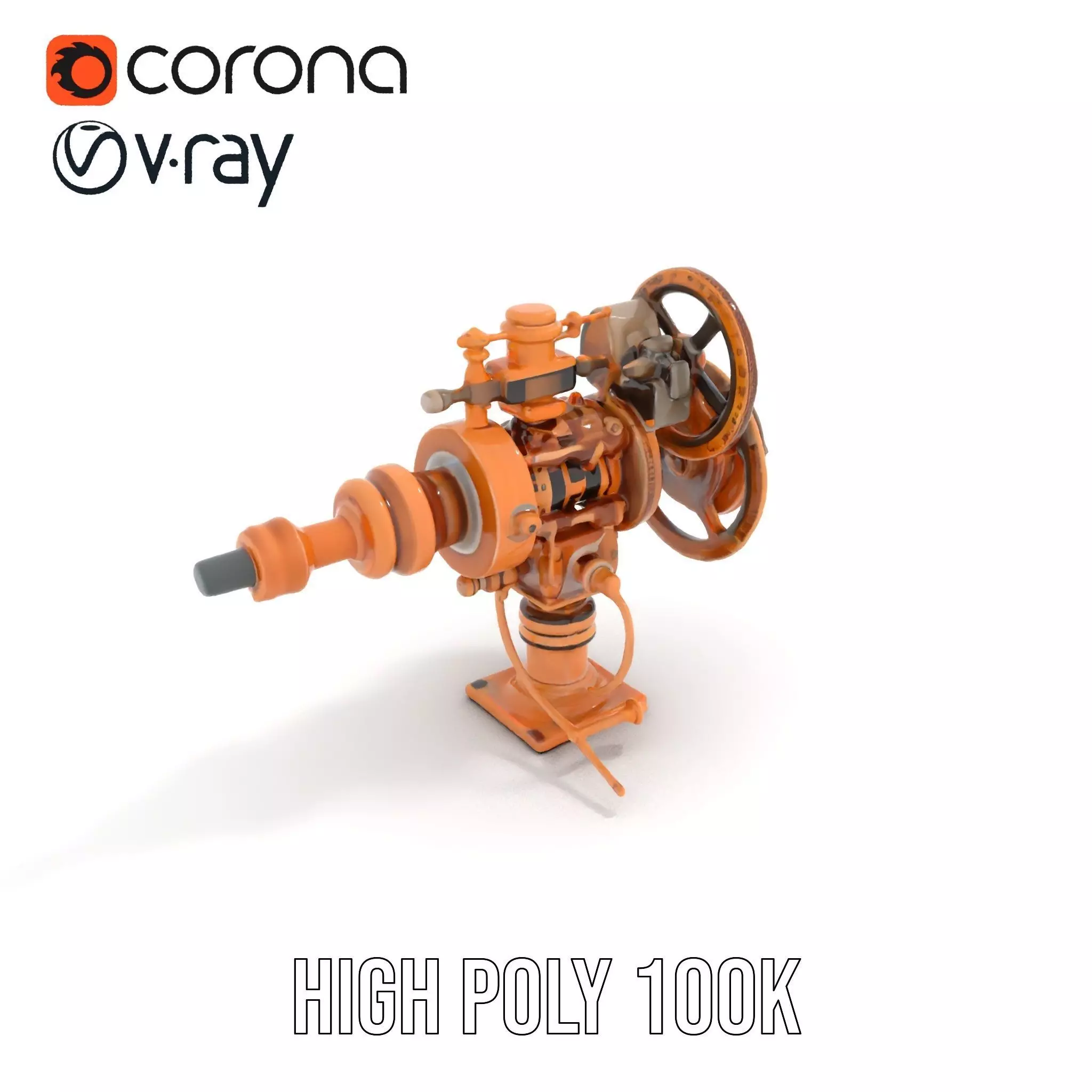Steampunk Gear Mechanism Model Pack Low-poly 3D model_18