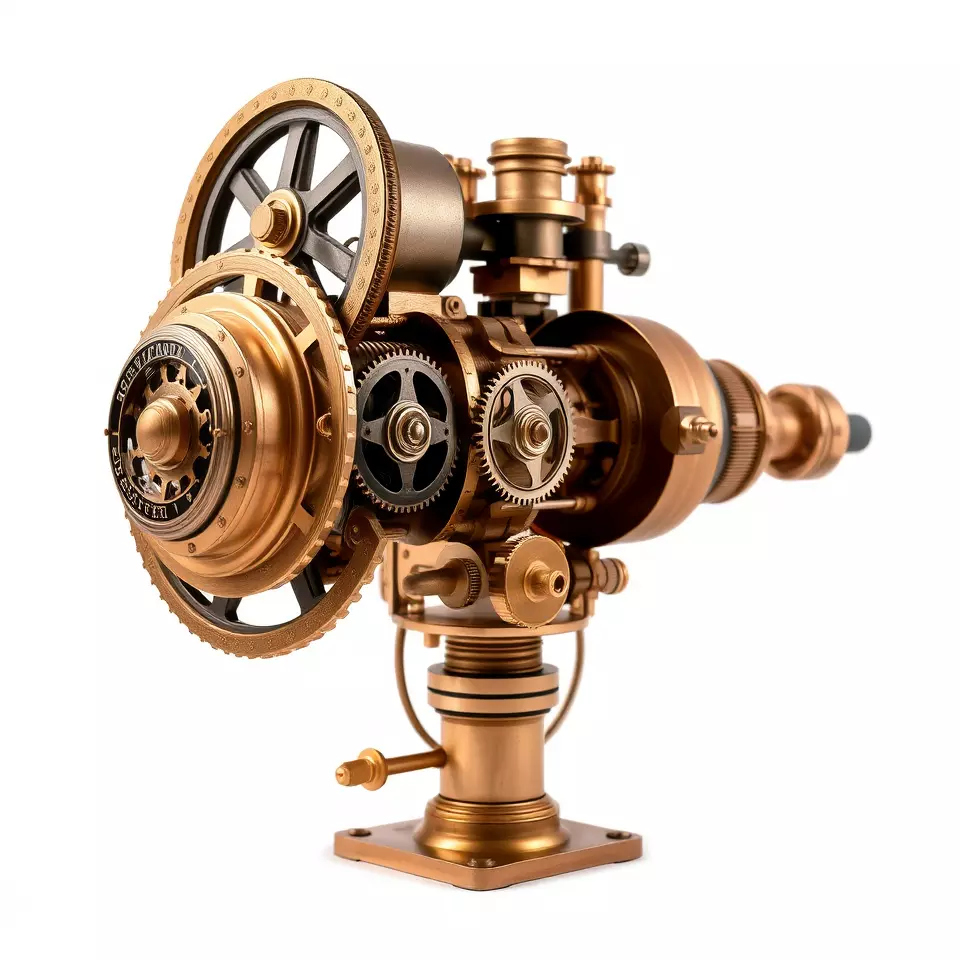 Steampunk Gear Mechanism Model Pack Low-poly 3D model_2