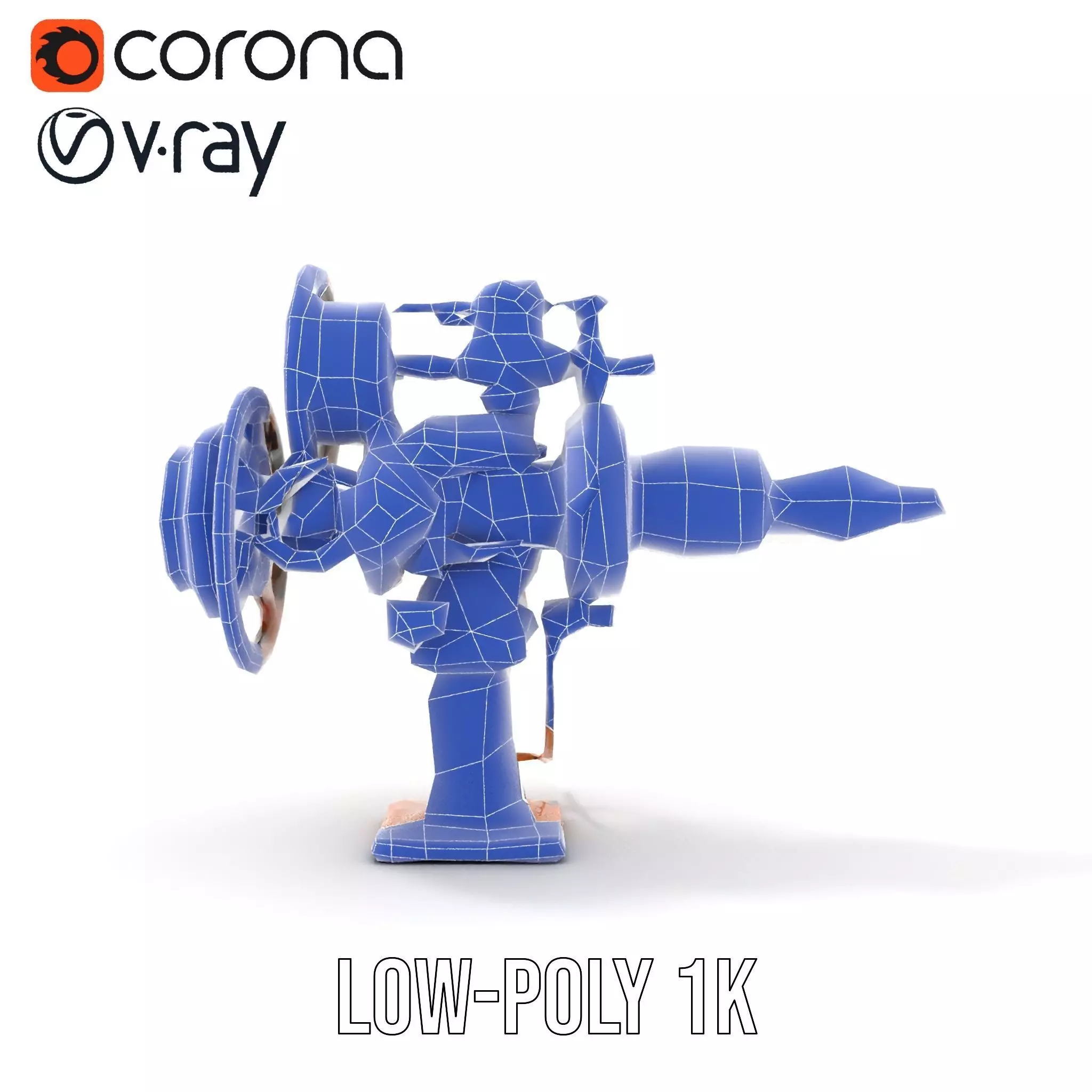 Steampunk Gear Mechanism Model Pack Low-poly 3D model_12