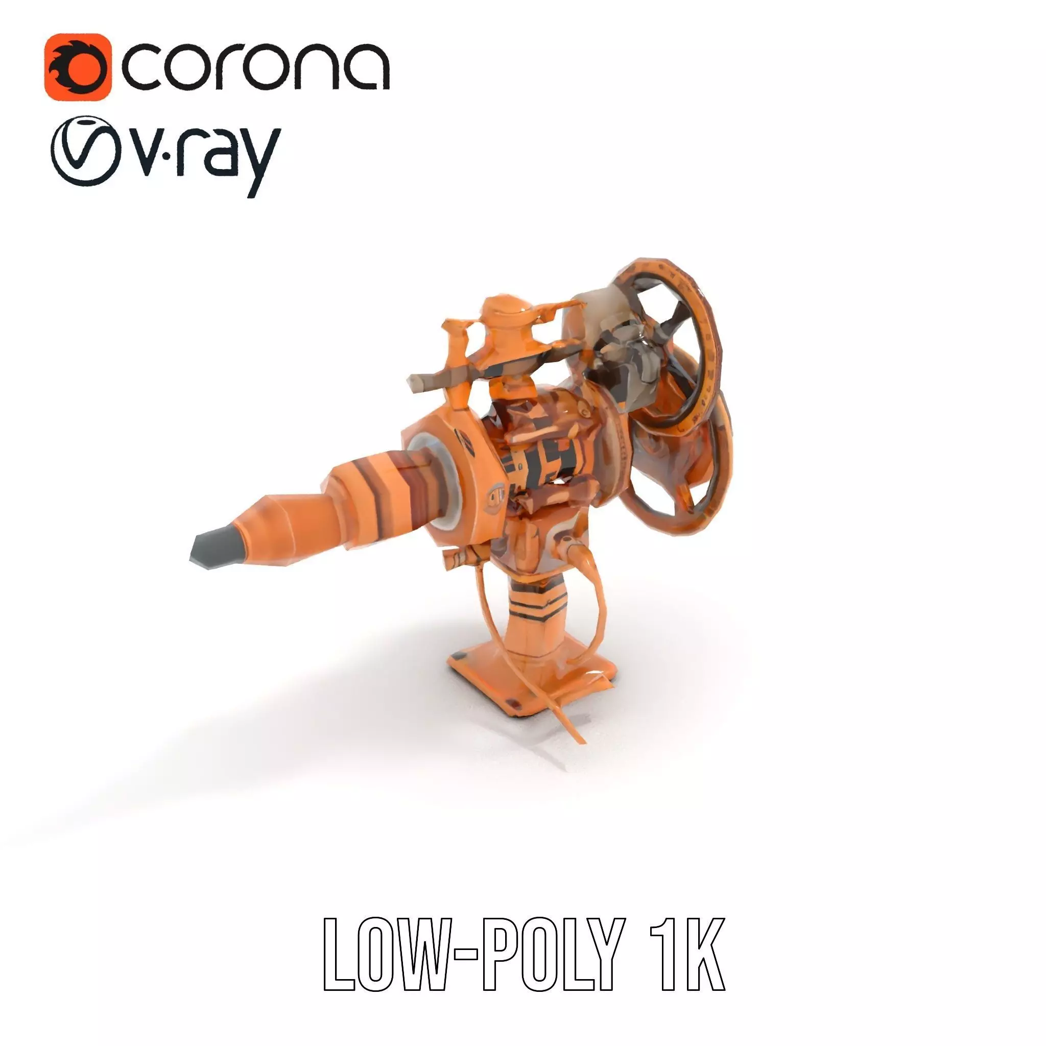 Steampunk Gear Mechanism Model Pack Low-poly 3D model_9