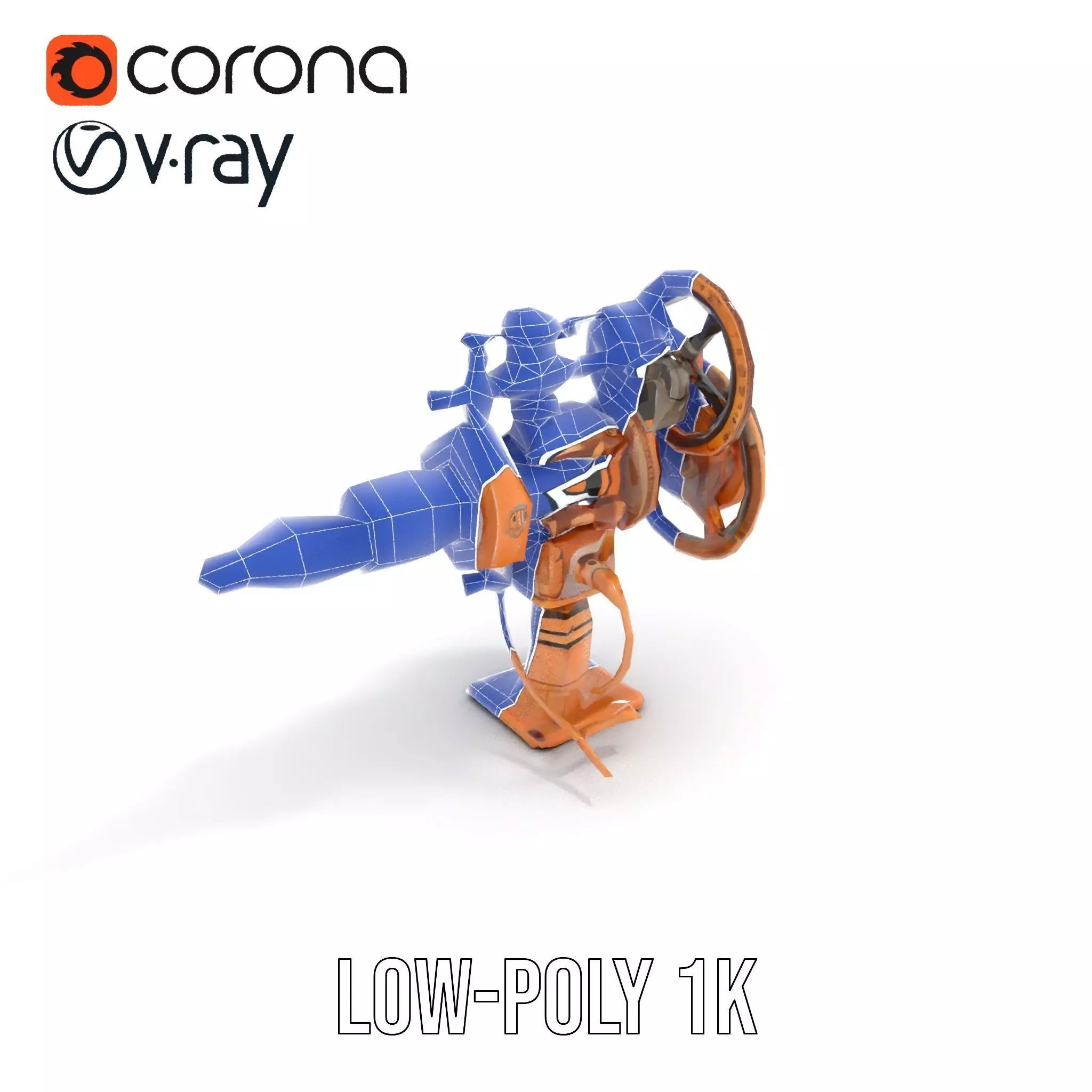 Steampunk Gear Mechanism Model Pack Low-poly 3D model_22