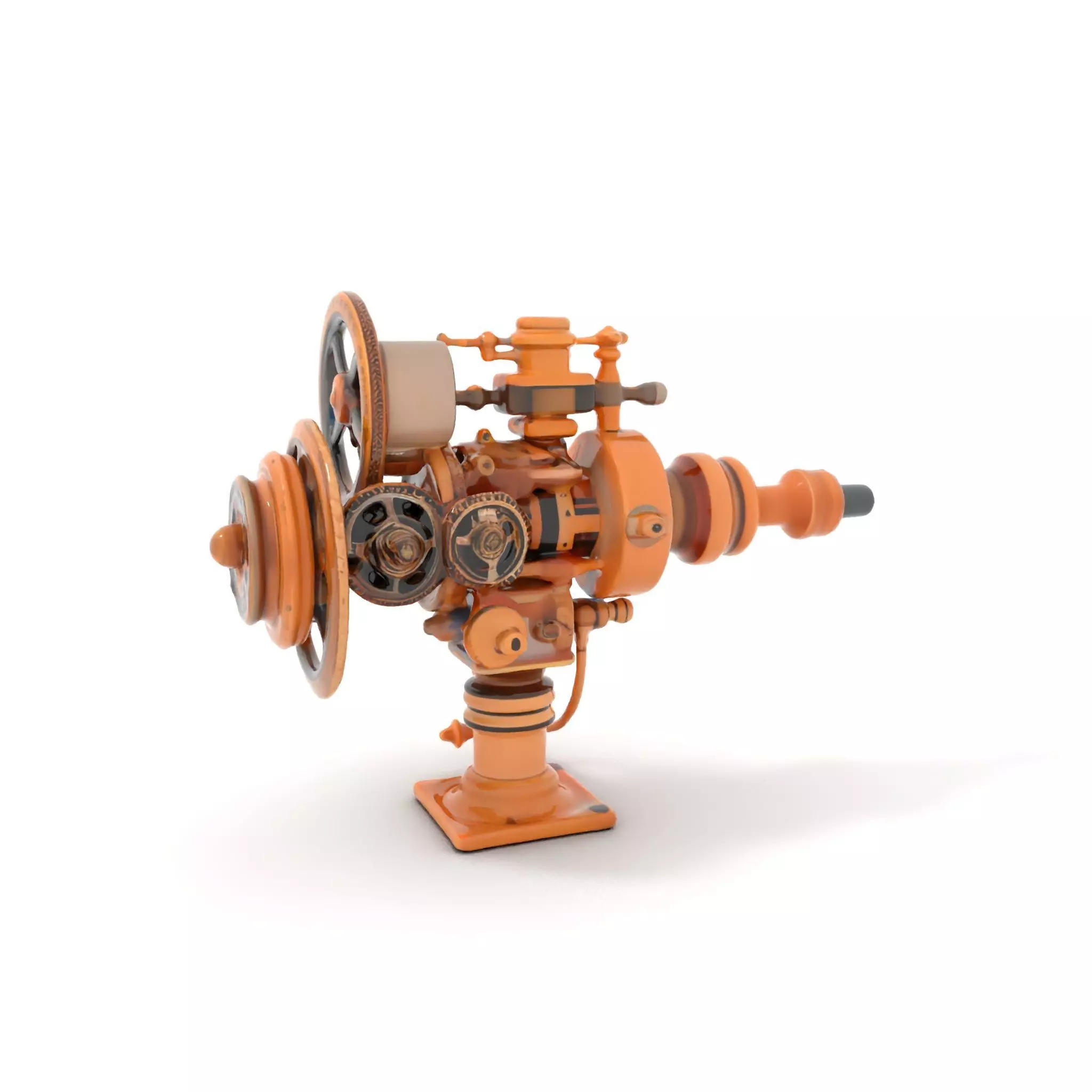 Steampunk Gear Mechanism Model Pack Low-poly 3D model_0