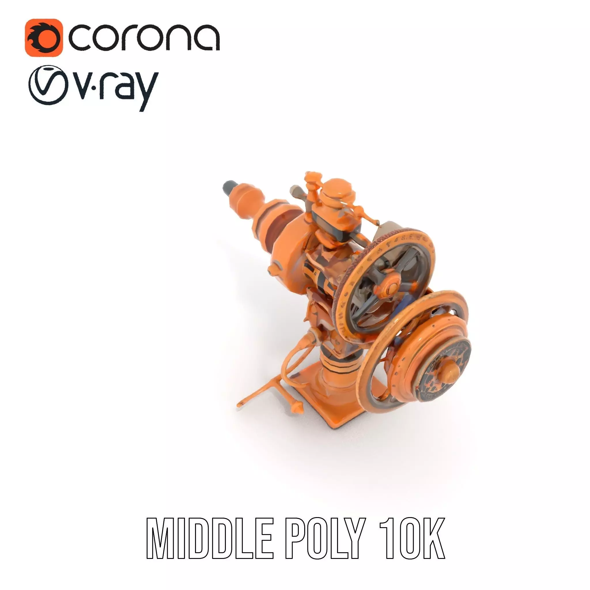 Steampunk Gear Mechanism Model Pack Low-poly 3D model_11