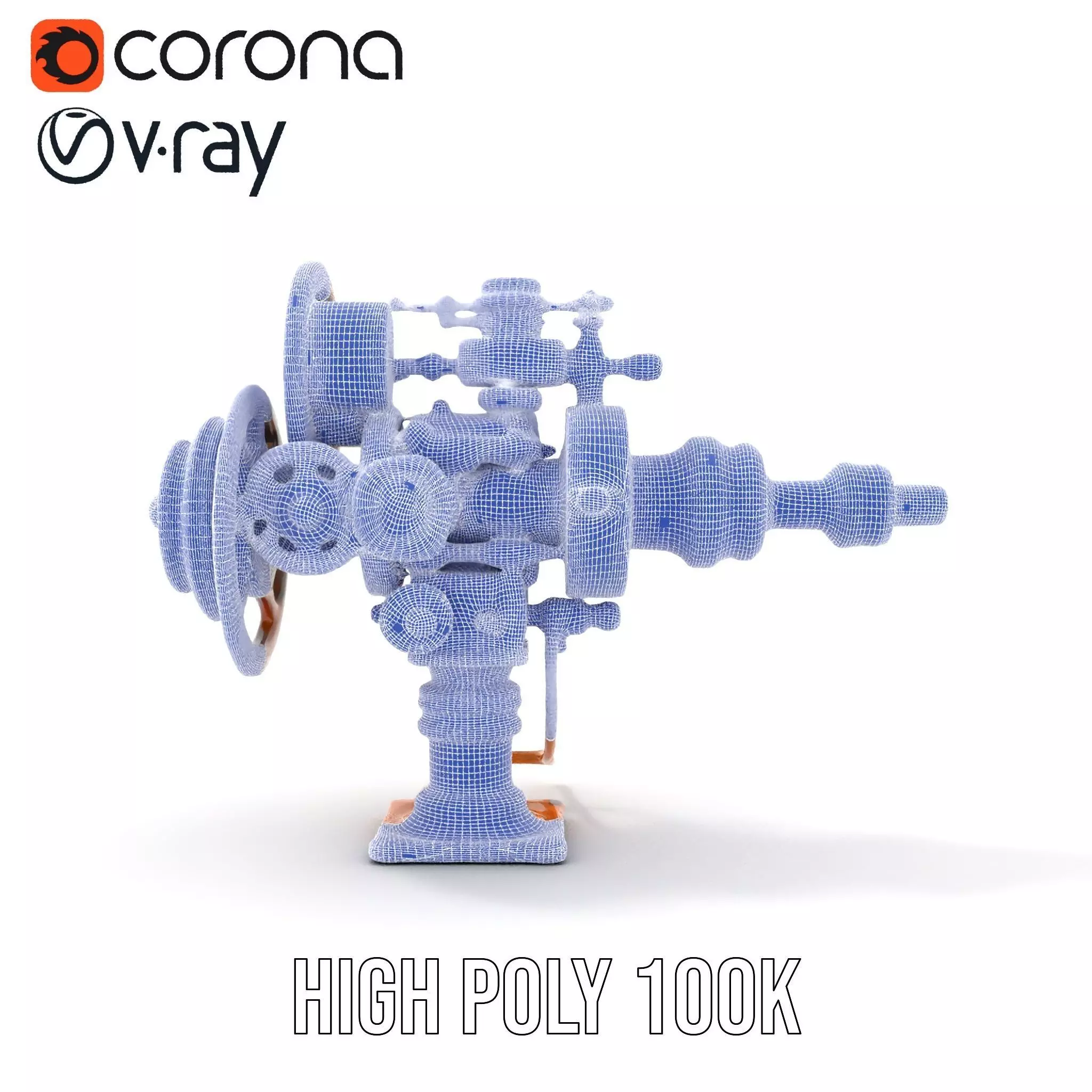 Steampunk Gear Mechanism Model Pack Low-poly 3D model_23