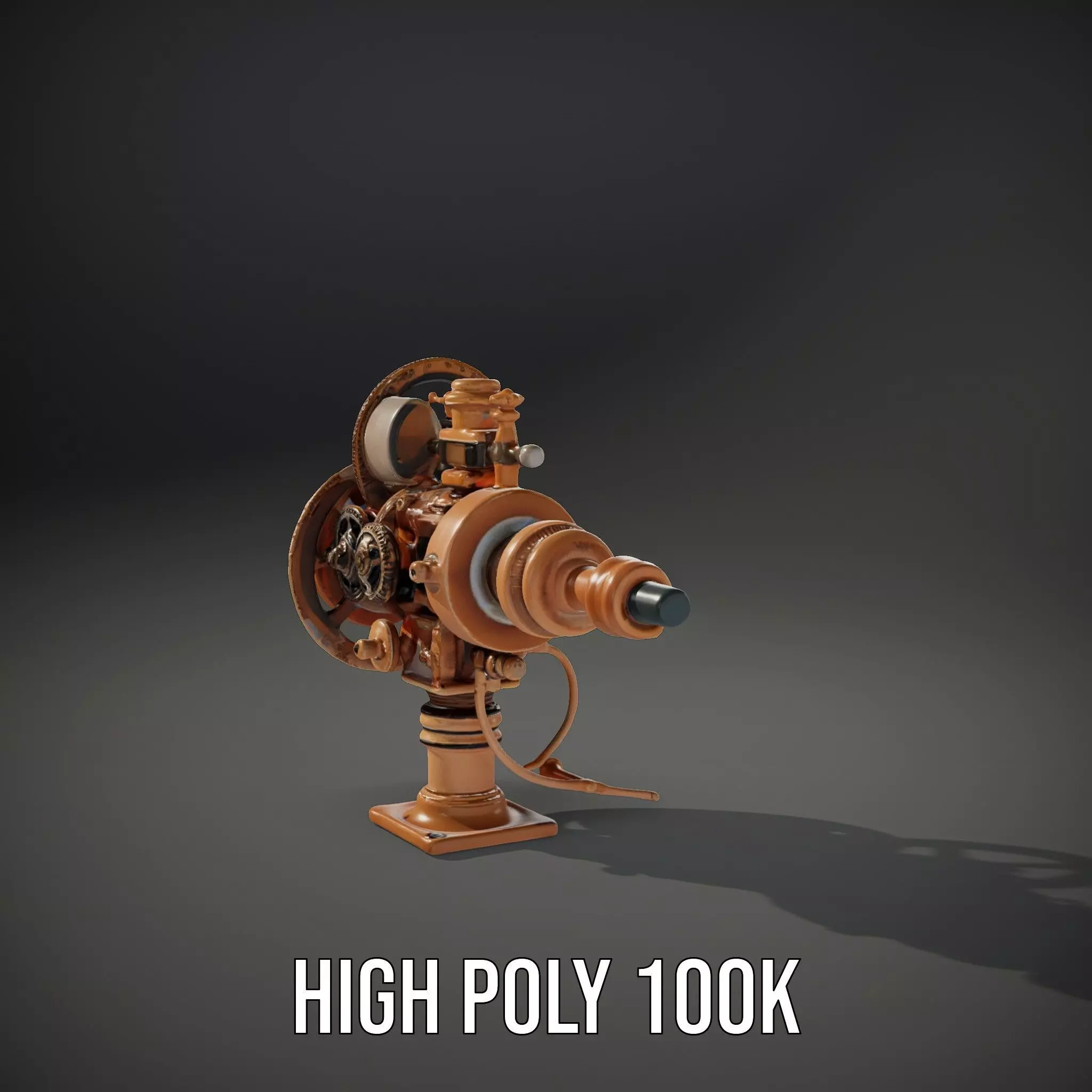 Steampunk Gear Mechanism Model Pack Low-poly 3D model_8