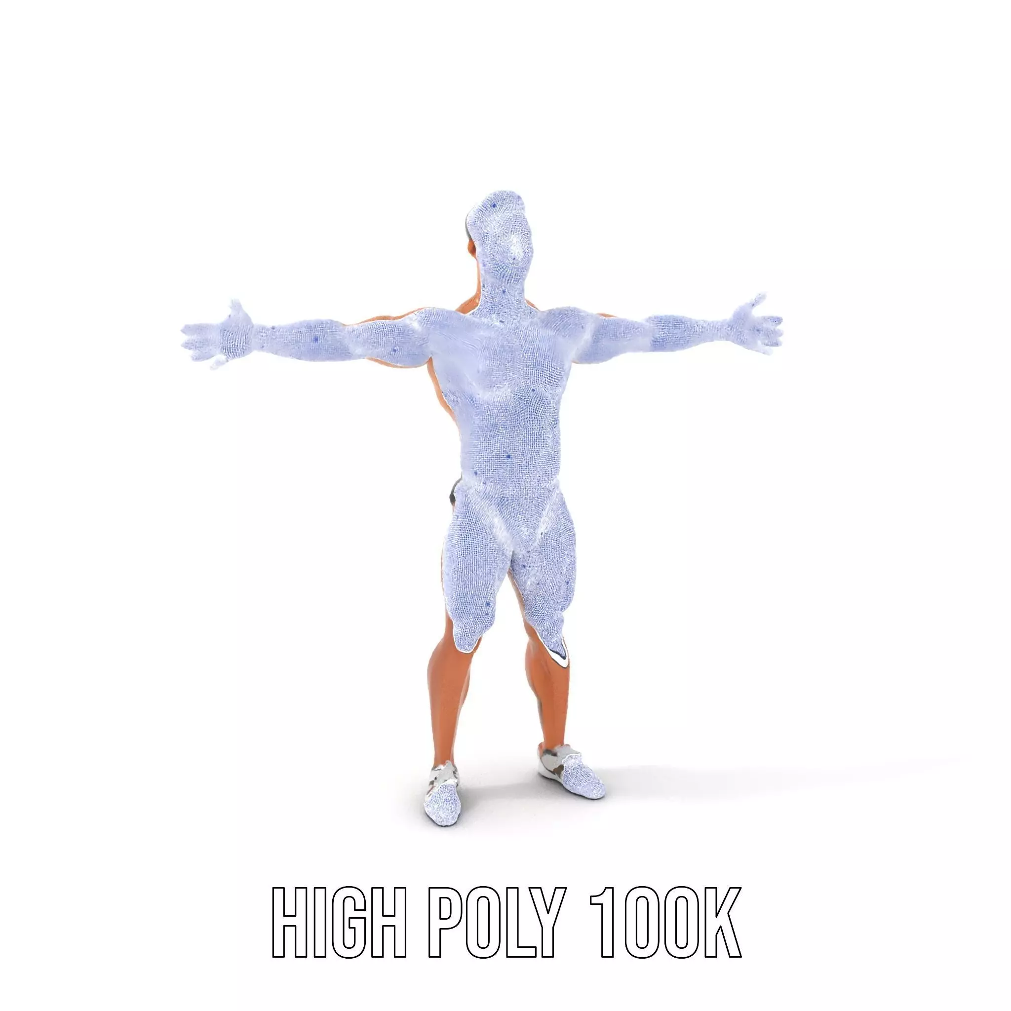 Muscular Male Anatomy Model Pack with Swimsuit Low-poly 3D model_4