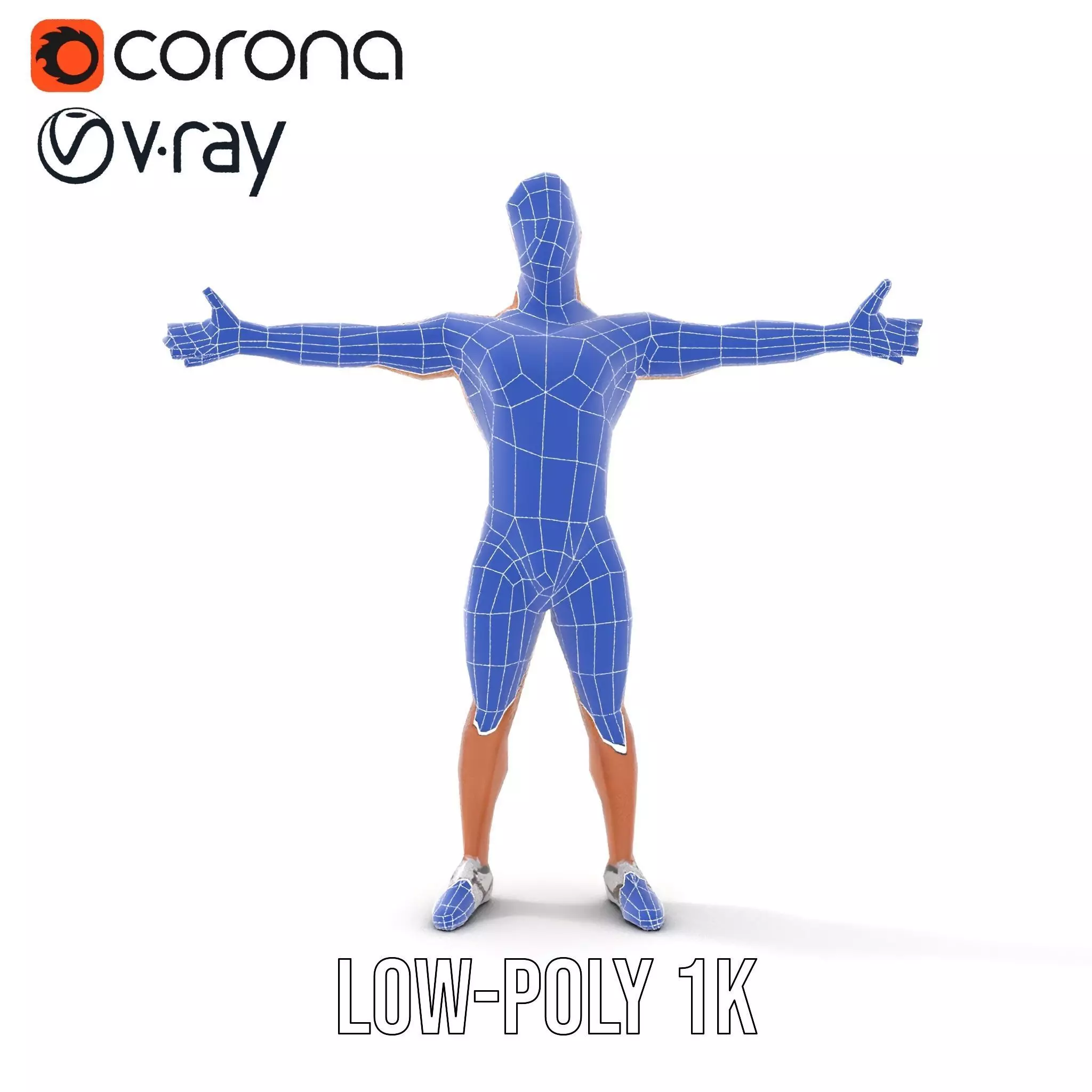 Muscular Male Anatomy Model Pack with Swimsuit Low-poly 3D model_19