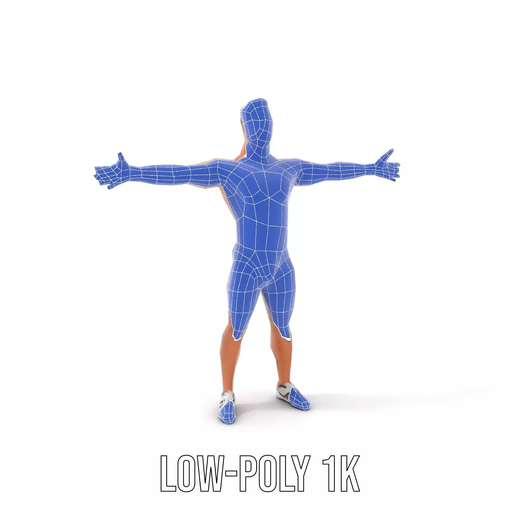 Muscular Male Anatomy Model Pack with Swimsuit Low-poly 3D model_16