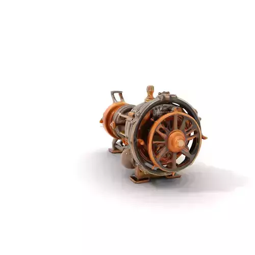 Steampunk Engine Model Pack with Intricate Design Low-poly 3D model