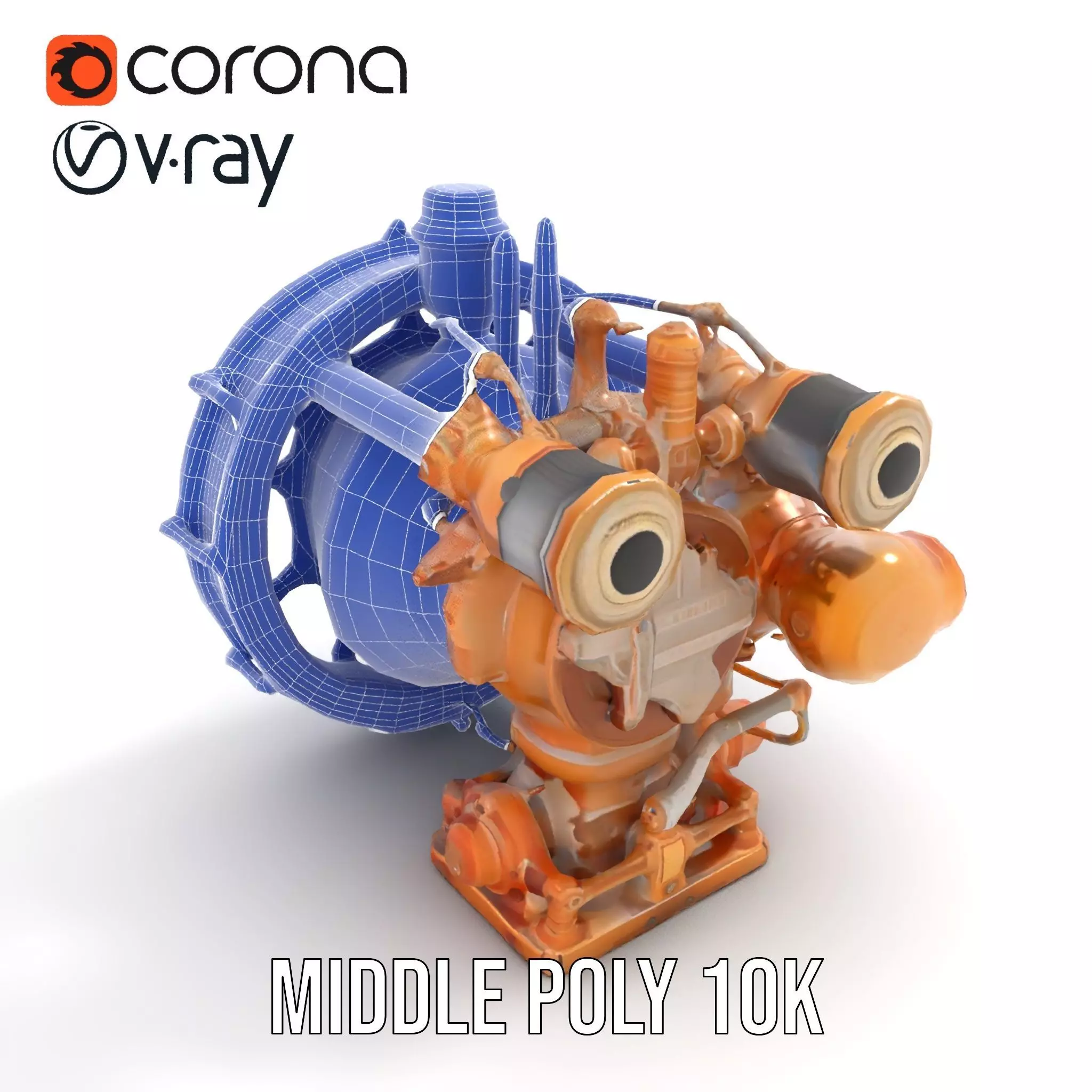 Steampunk Engine Model Pack with Intricate Detailing Low-poly 3D model_26